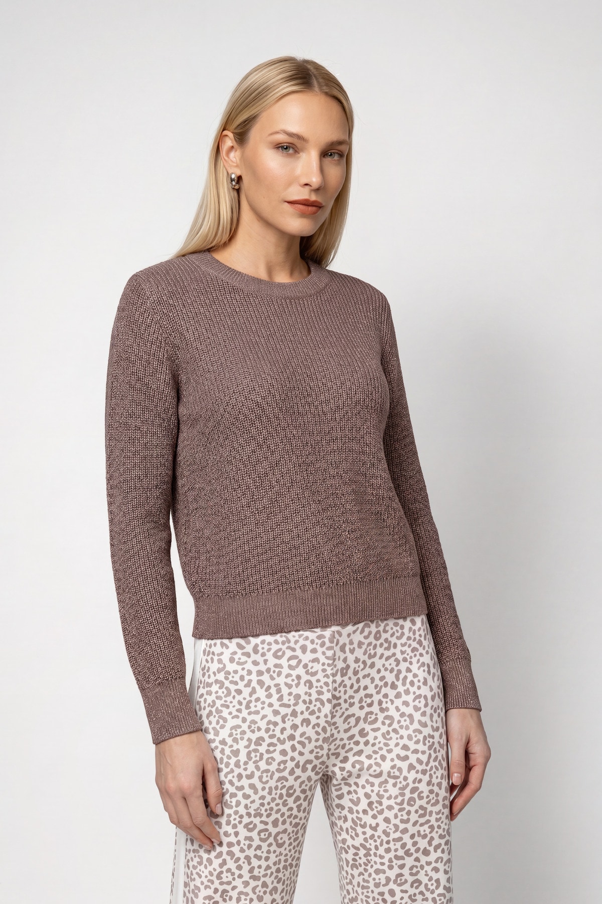 Image of Monari Rundhalspullover "Pullover Basic Lurex" Regular fit mit Rundhalsausschnitt