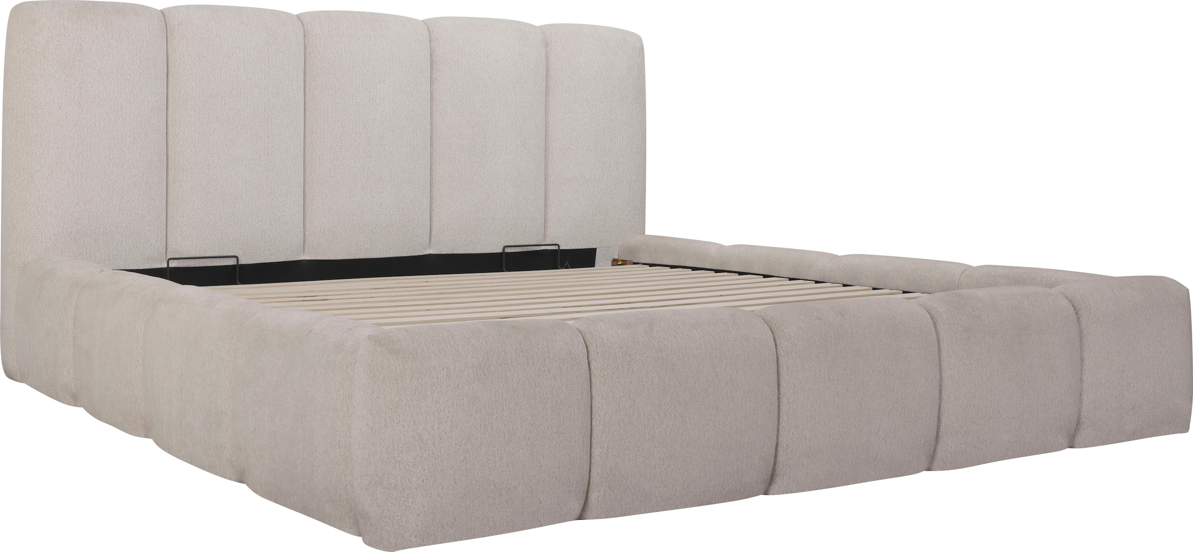 Home affaire Lit rembourré »MERLINDA in der Breite 180cm, inkl. Lattenrost und Bettkasten« gepolstertes Kopfteil und Rahmen, Bezug im Chenillecharakter