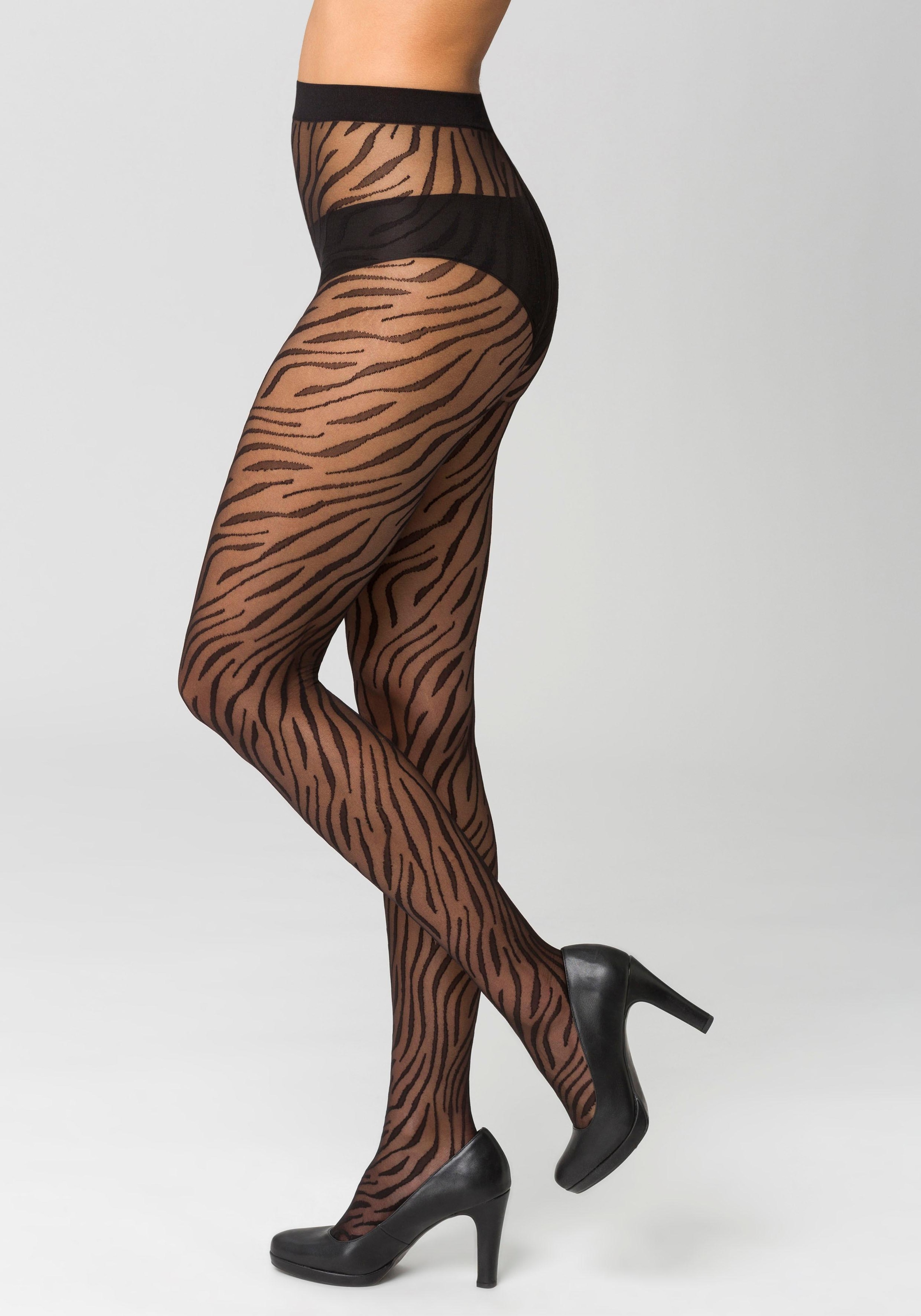 petite fleur goldfarben Feinstrumpfhose, mit animal Print