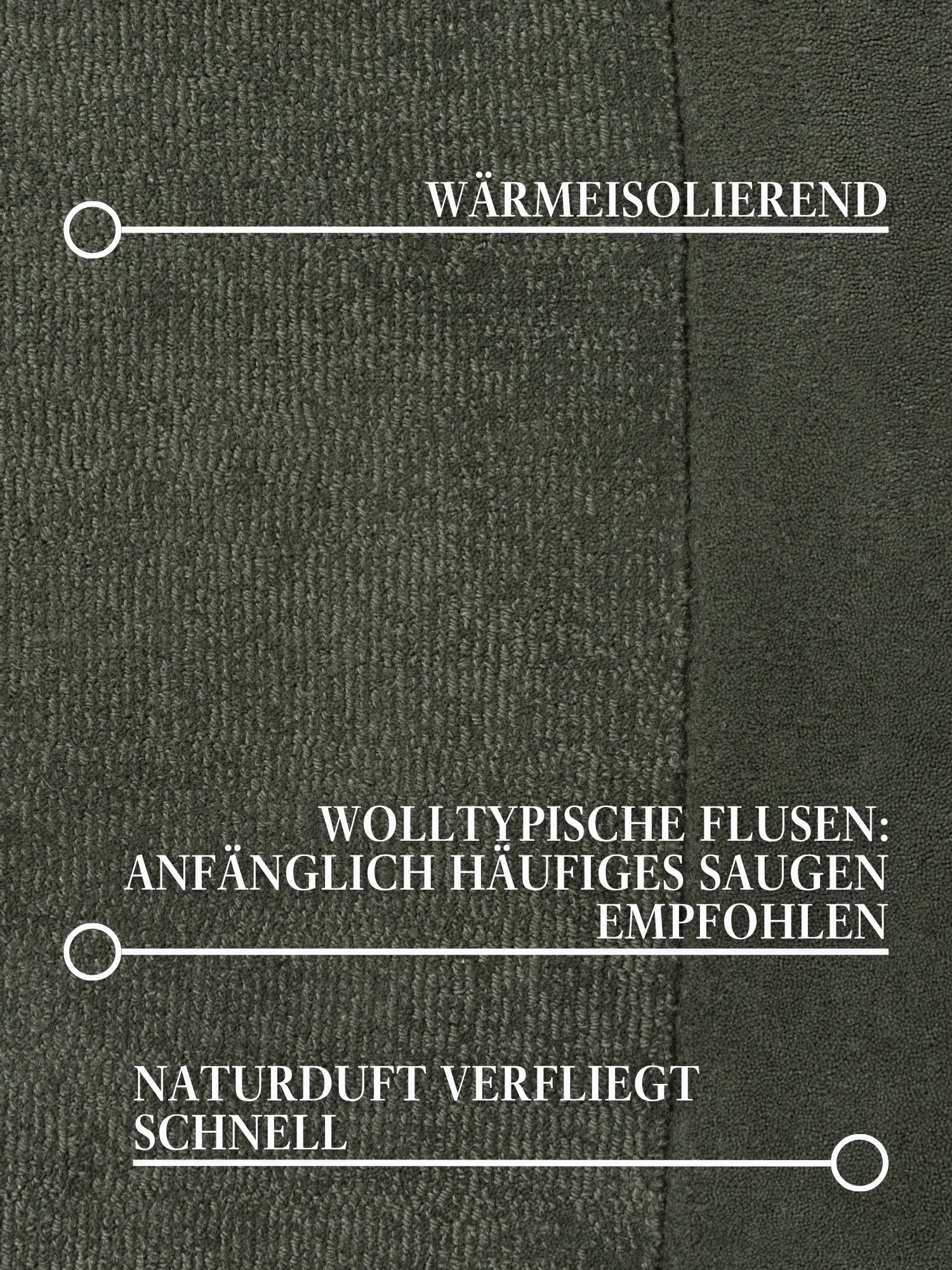 Villeroy & Boch Tapis »Wollteppich Kari« Rond 17 mm Höhe Handgewebt, Wolle, Bordüre, Einfarbig, Läufer, Wohnzimmer, Organisch