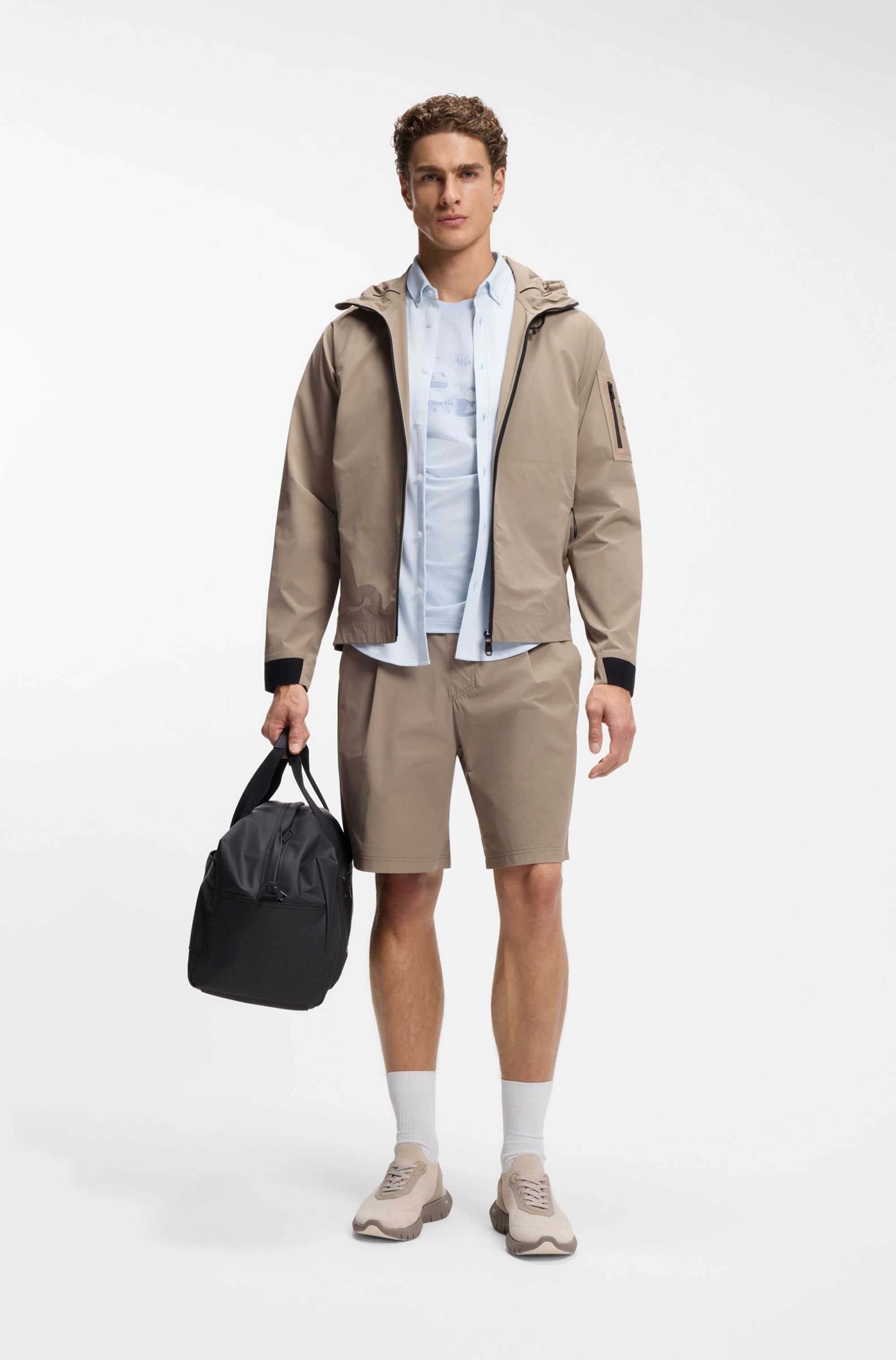 BOSS GREEN Chemise à manches courtes »Motion S« Regular Fit, Button-down-Kragen, Kurzarm, Logo-Stickerei