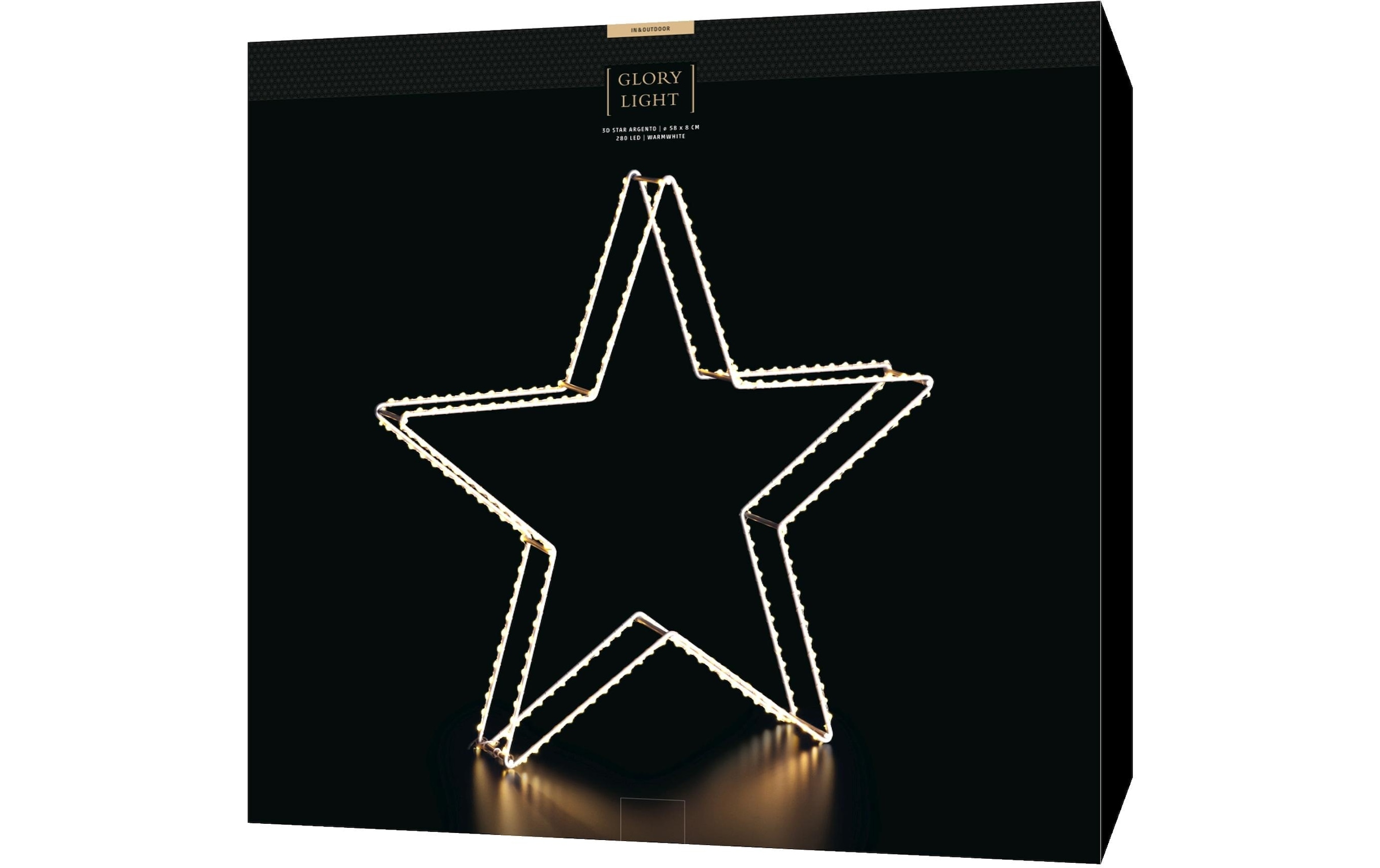 STT LED Dekofigur »Dekoration 3D Star Argento 58cm« Warmweiss