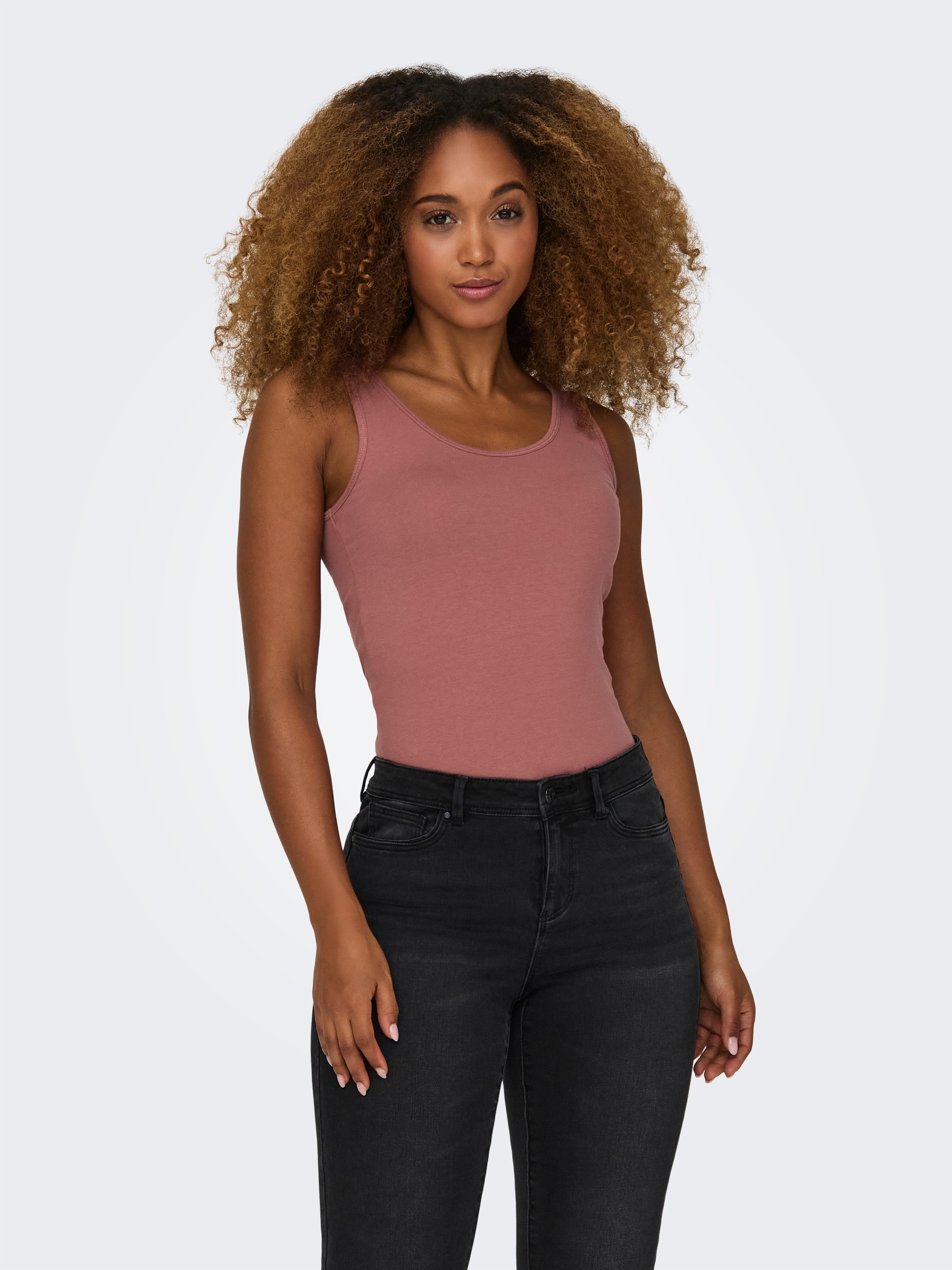 ONLY Tanktop »ONLLIVE – Slim-Fit Tanktops mit Stretch für optimalen Sitz« Packung, 2er-Pack, 2 Stk. slim fit, casual, Jersey, Baumwollmischung, Rundhals