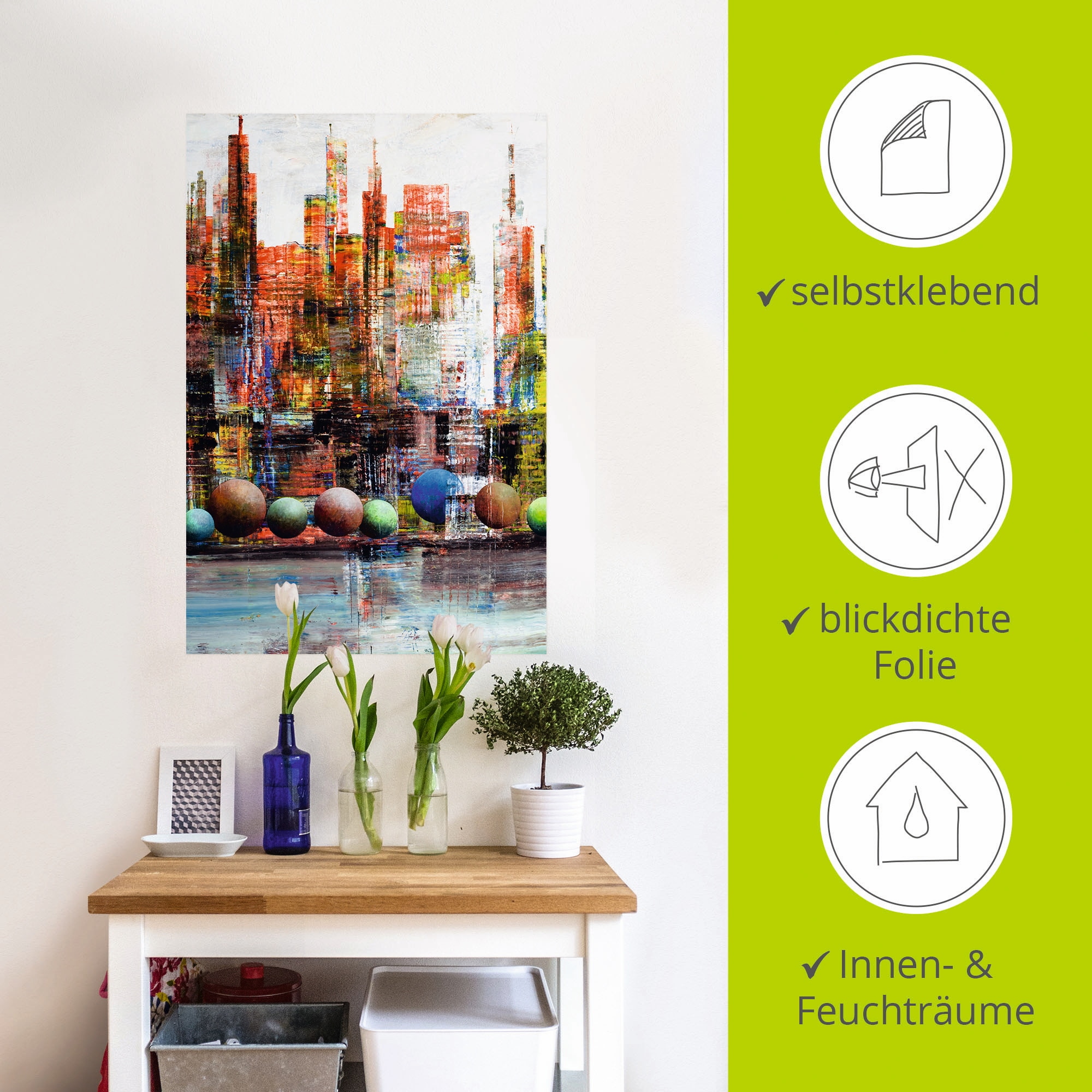 Artland Wandbild »New York Stadtansicht«, Amerika, (1 St.), als Leinwandbild, Wandaufkleber in verschied. Grössen