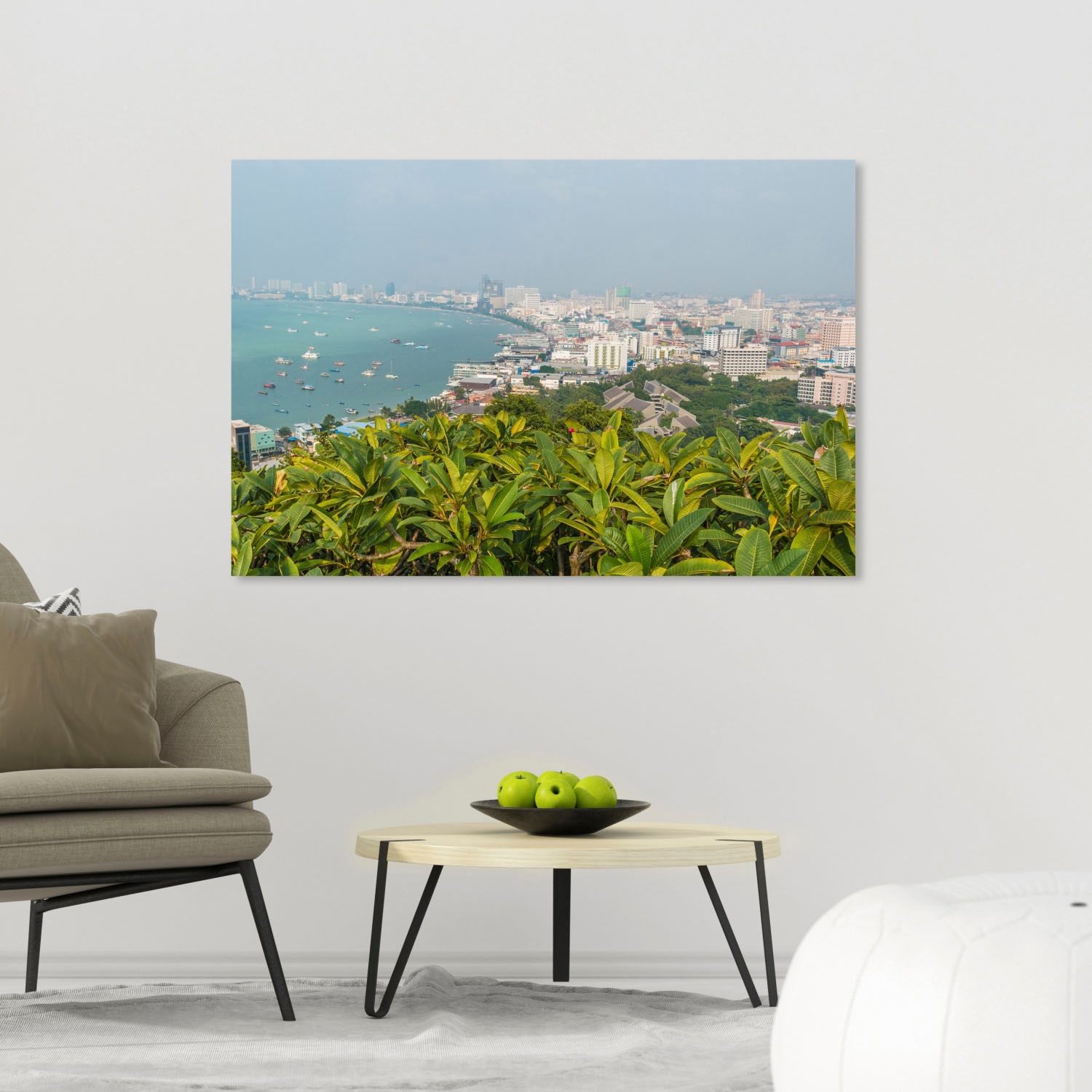 queence Acrylglasbild »Stadt am Meer« Elemente der Architektur | Gebäude | Pflanzen | Skyline | Städte Fine Art-Print in Galeriequalität