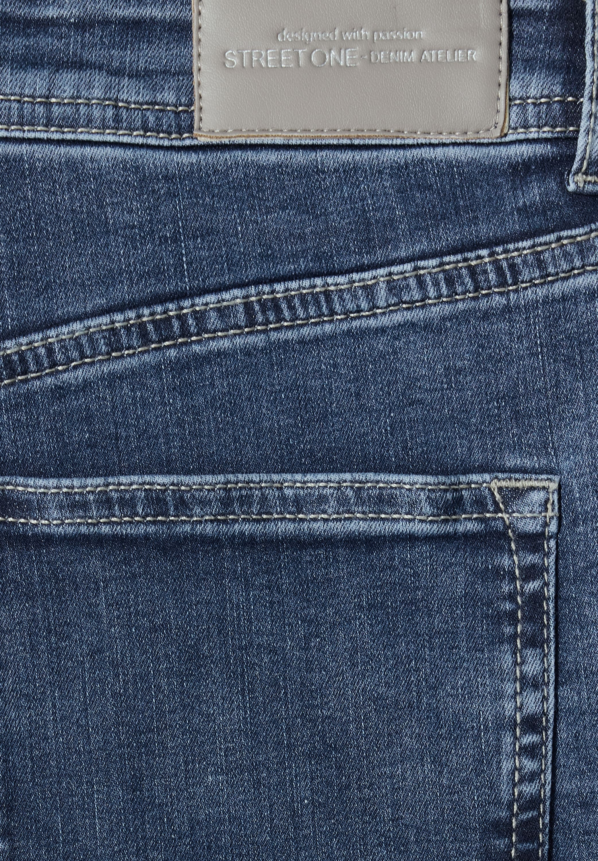 STREET ONE Jeans loose fit avec bandes gallon / jambe large / stretch
