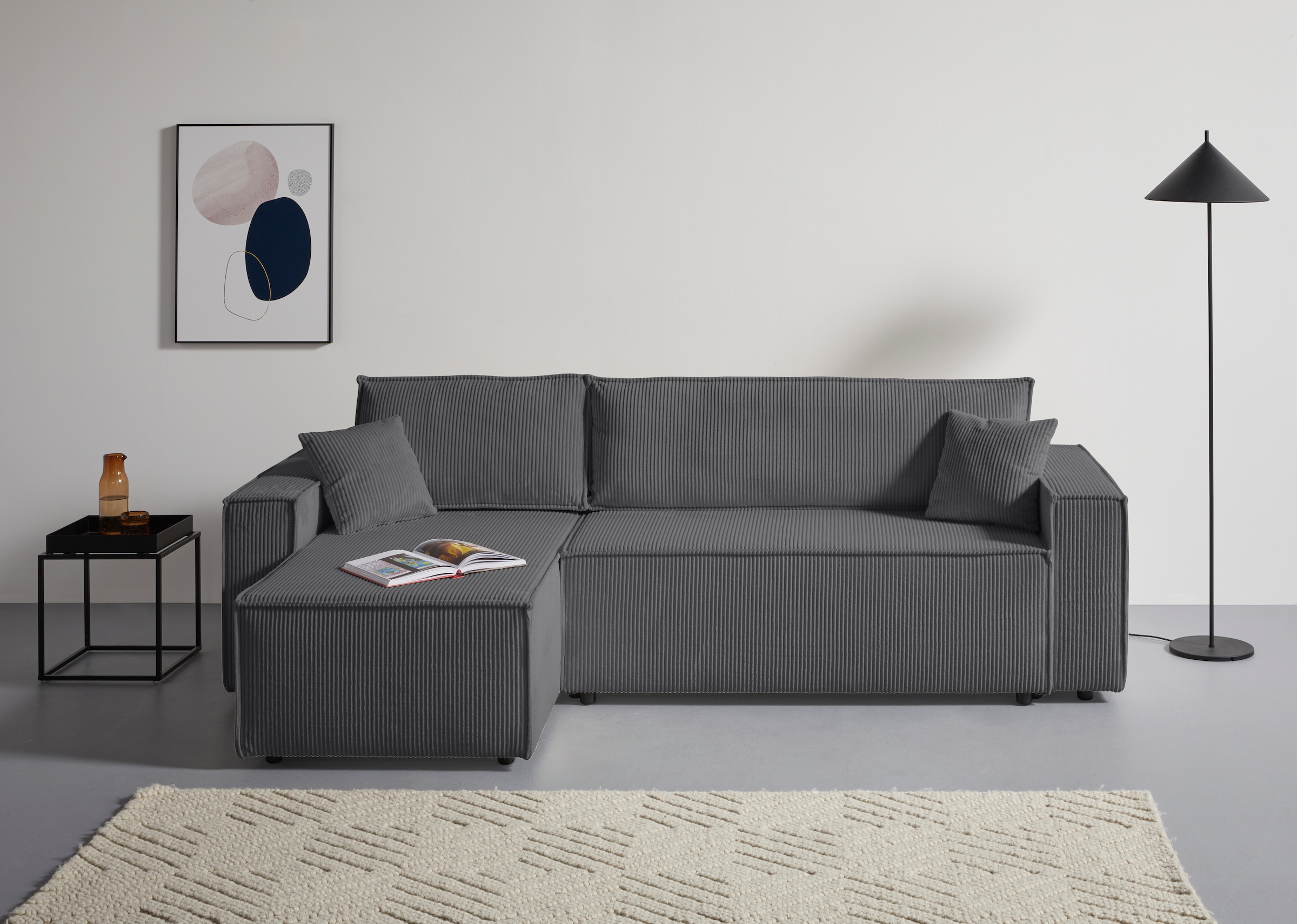 GOODproduct Ecksofa »CASSI L-Form, 241cm - OTTO. Verlässliche Qualität.« Schlaffunktion (133/200) ,Bettkasten, Recamiere links/rechts, Cord