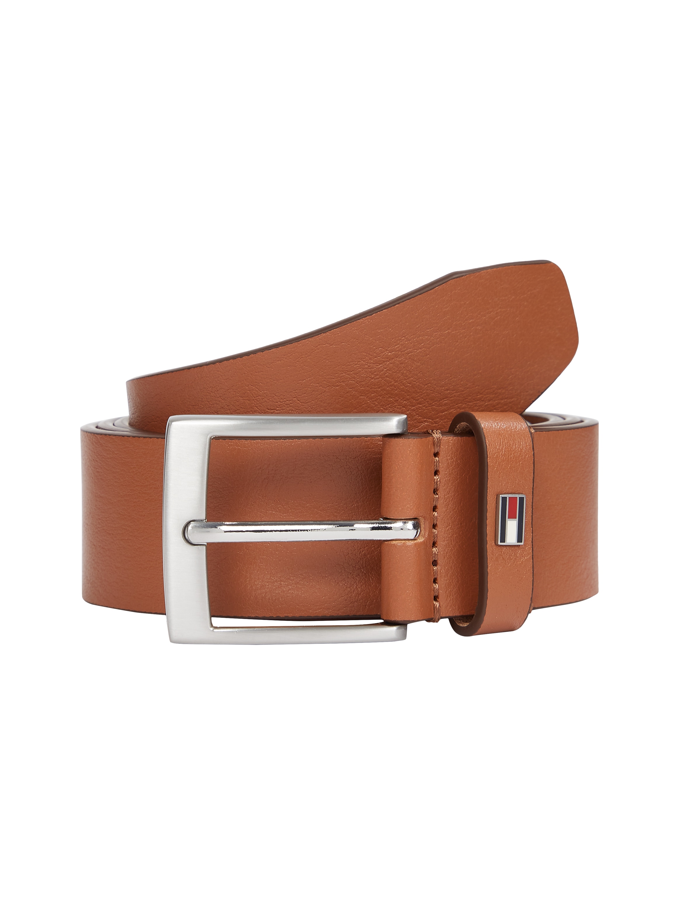 Image of Tommy Hilfiger Ledergürtel "ADAN 3.5 cm breit EXT" Metalllogopatch, Einfachdornschnalle