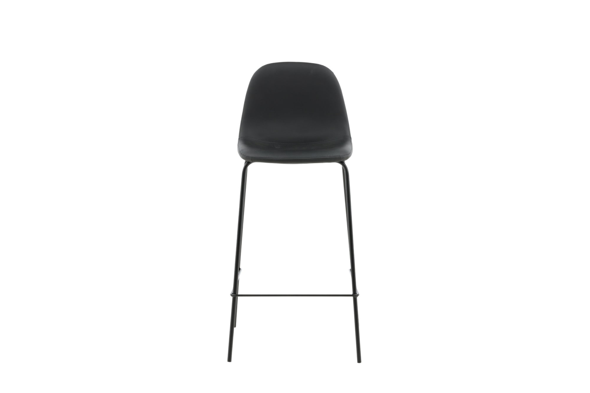 Venture Home Barhocker »Polar, 2er-Set Barhocker in Schwarz-PU, luxuriös, 150 kg belastbar« 2 Stk. tlg. Tresenstuhl, Lederlook, schwarze Metallbeine, Fussstütze, edel