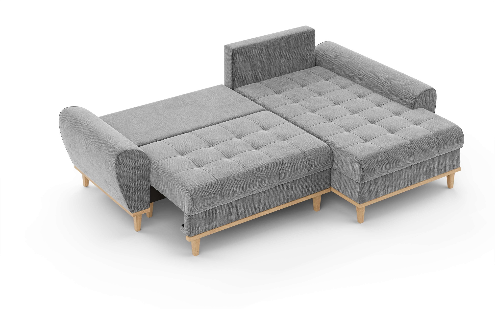 Home affaire Ecksofa »Ahrdorf mit Bettfunktion und Bettkasten, Masse: B/H/T 268/86/175 cm«, L-Form mit 3 Rückenkissen und moderne gerundete Armlehnen