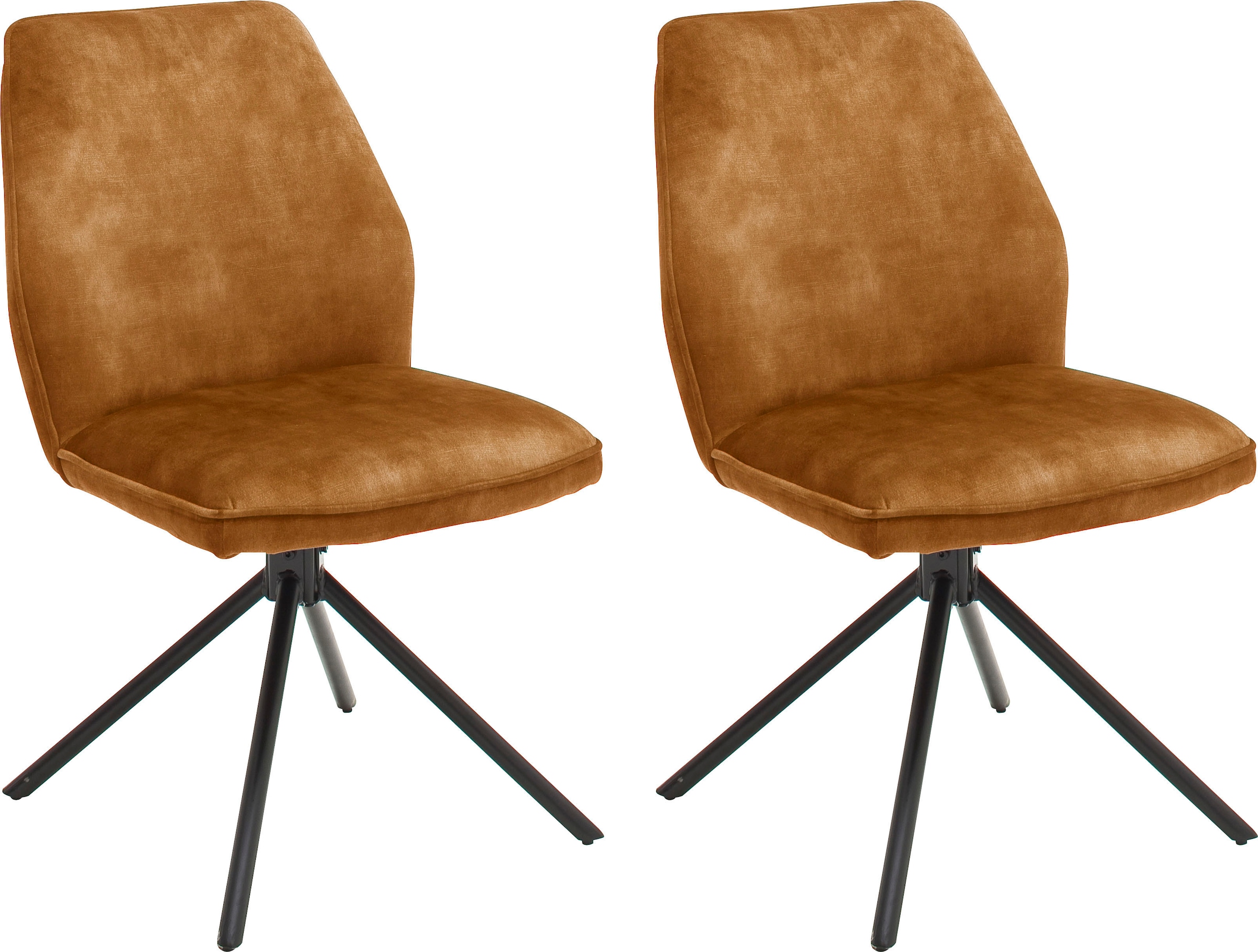 Image of MCA furniture Esszimmerstuhl "Ottawa" (Set) 2 Stk.Vintage Veloursoptik mit Keder, Stuhl belastbar bis 120 Kg