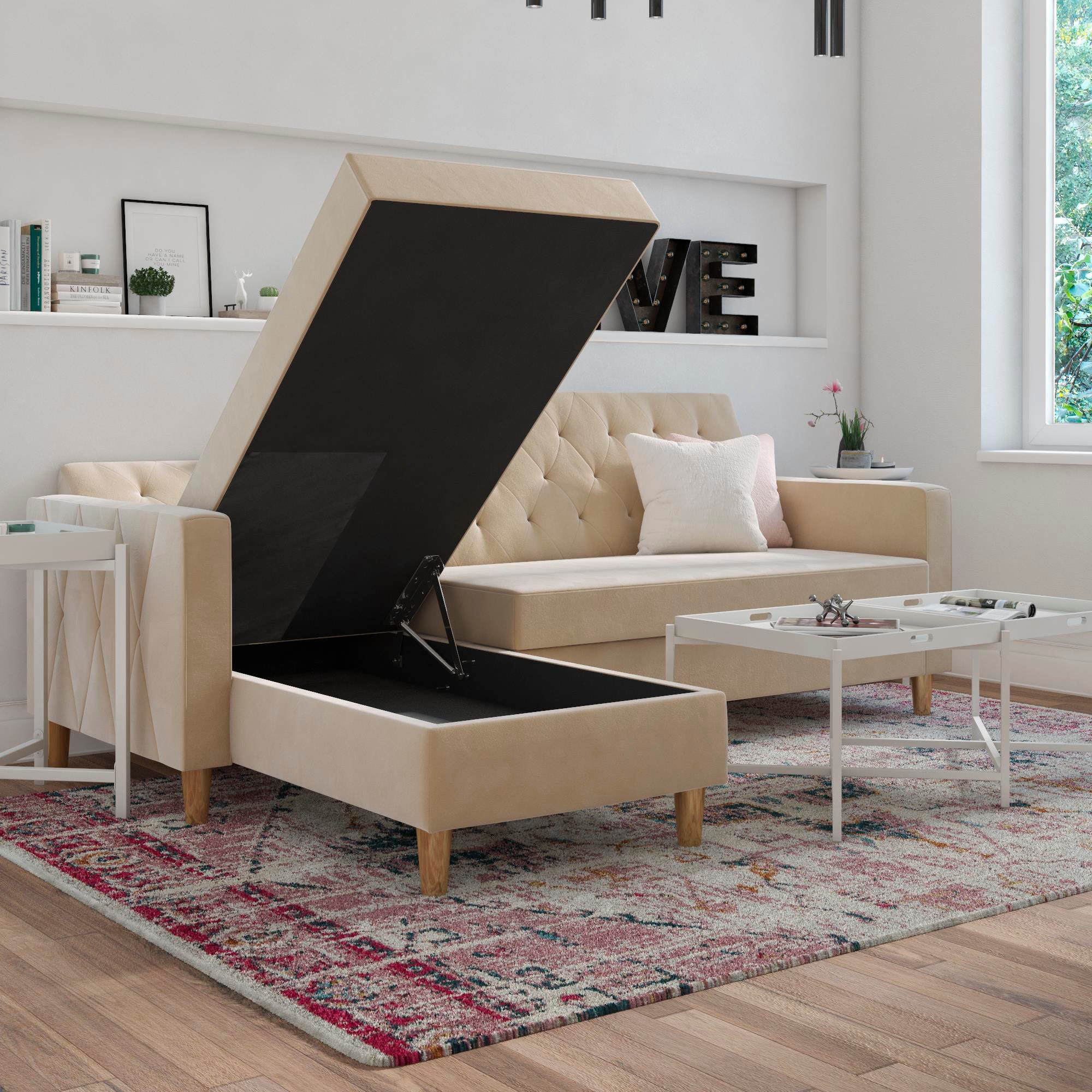 CosmoLiving by Cosmopolitan Ecksofa »Liberty, L-Form,« mit Schlafffunktion, Recamiere beidseitig montierbar, Sitzhöhe 43 cm