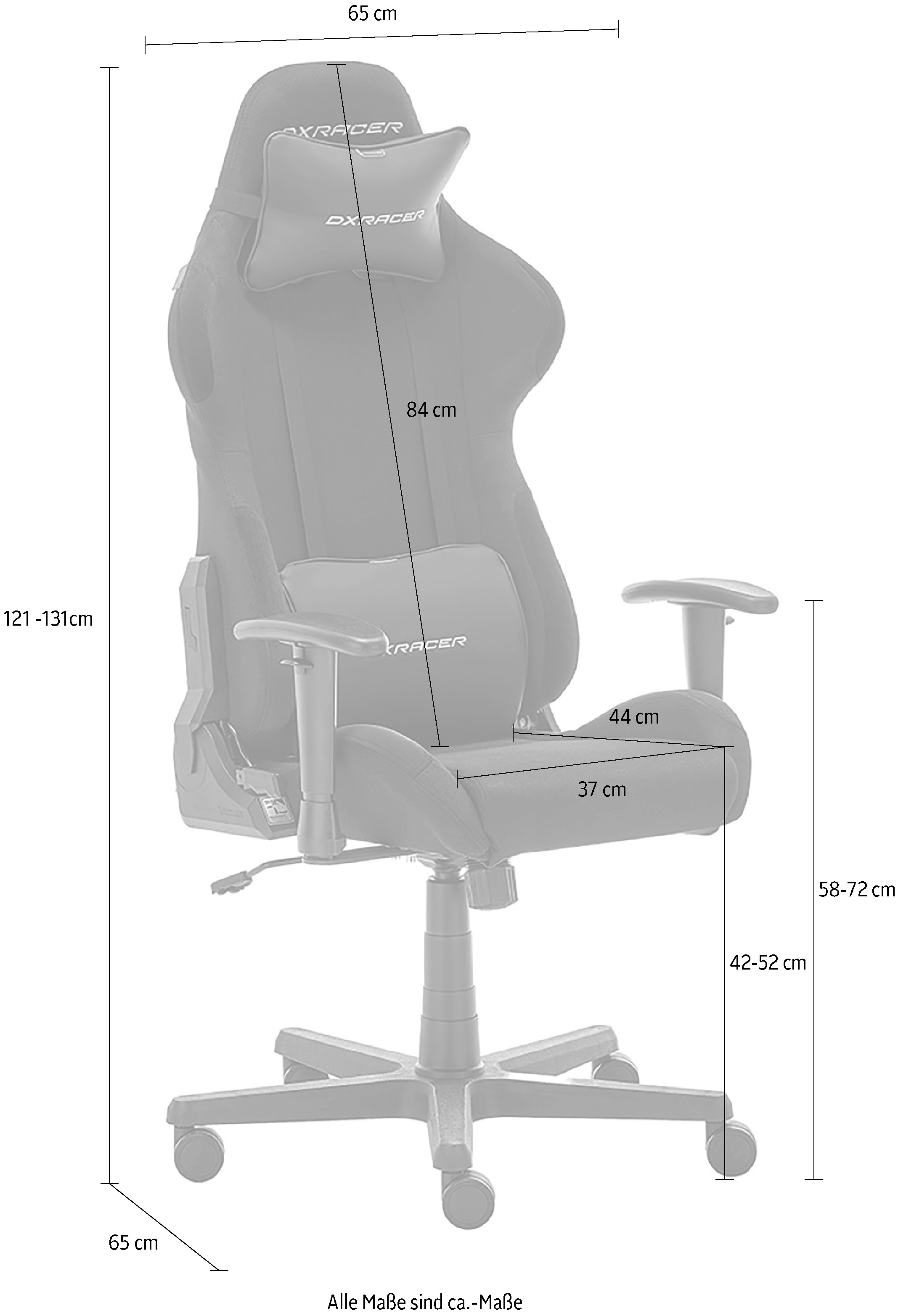 MCA furniture Chaise de jeu »DX Racer Formula Gamingchair« (Set) 1 cuisGaming,Racing,Design,Lordose,Kissen,Armlehne,drehbar,verstellbar