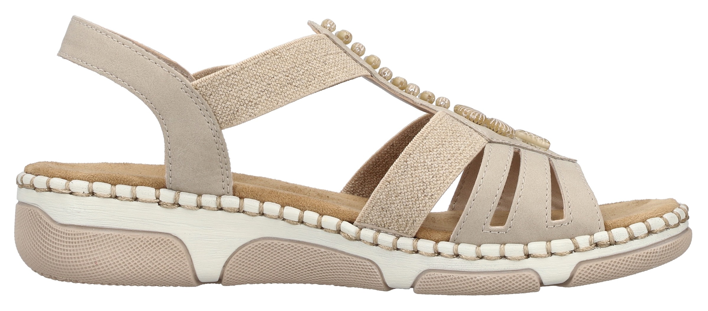 Rieker Sandale  Chaussure d'été, chaussure de vacances, chaussure à enfiler avec élastiques latéraux