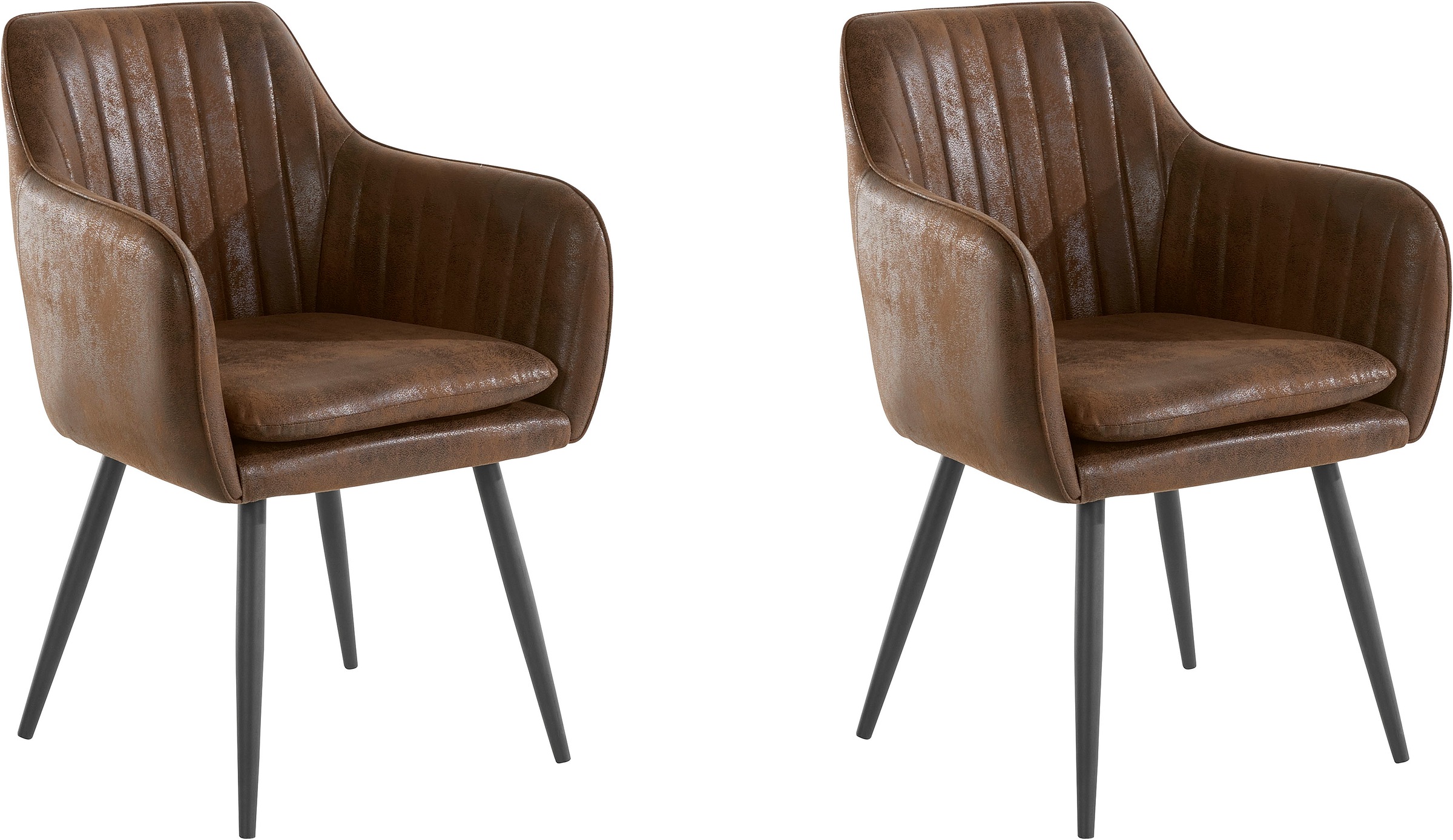 Image of Premium collection by Home affaire 4-Fussstuhl »Bibi«, 2 St., Microfaser, Bezug in Veloursstoff oder Microfaser, schwarzes Metallgestell, maximale Belastbarkeit 120kg bei Ackermann Versand Schweiz