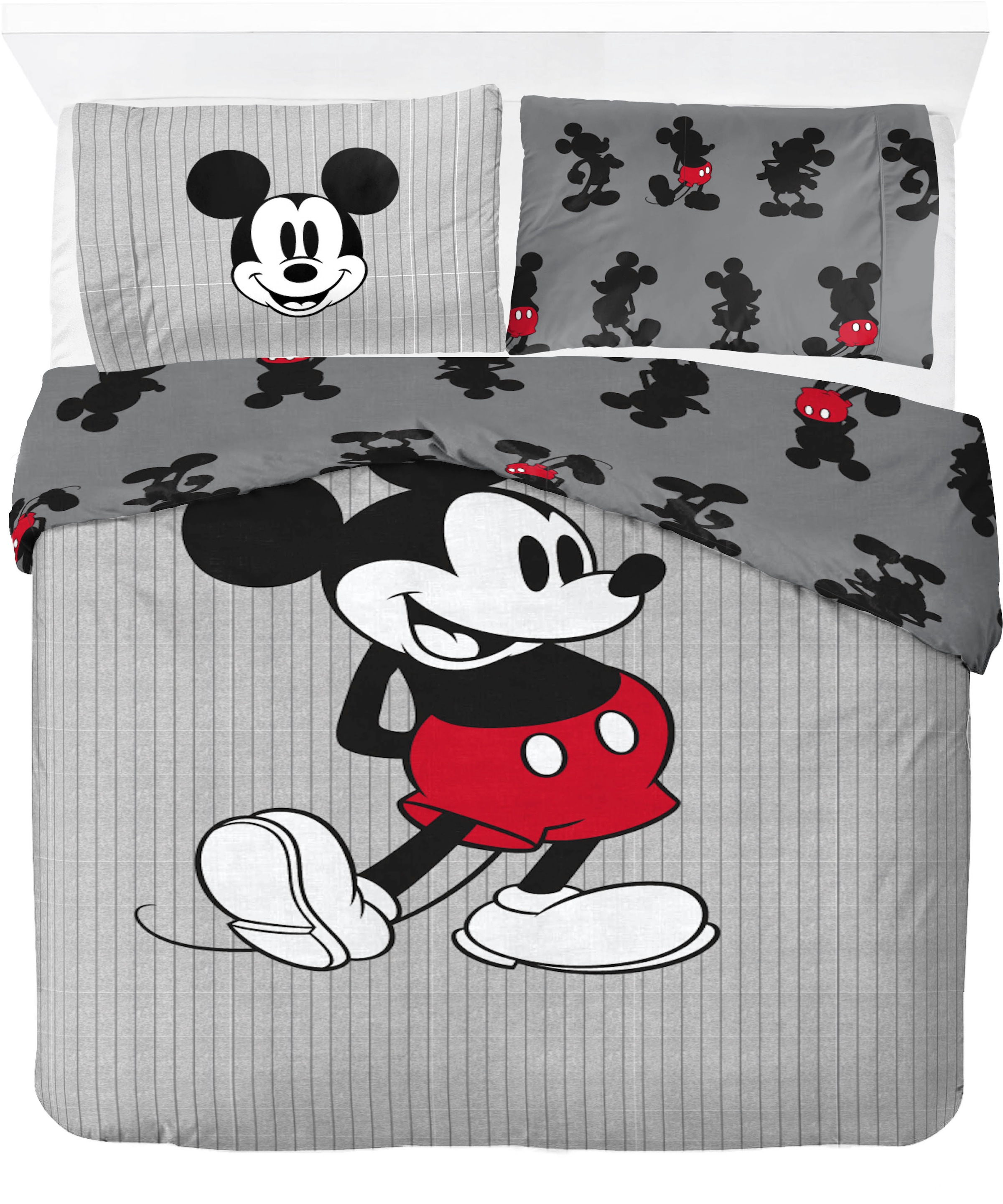 Image of Disney Kinderbettwäsche "Disney Mickey Mouse Bettbezug-Set 135x200 cm + Kissenbezug 80x80 cm" 2 tlg. 100 % Baumwolle, maschinenwaschbar, wendbar
