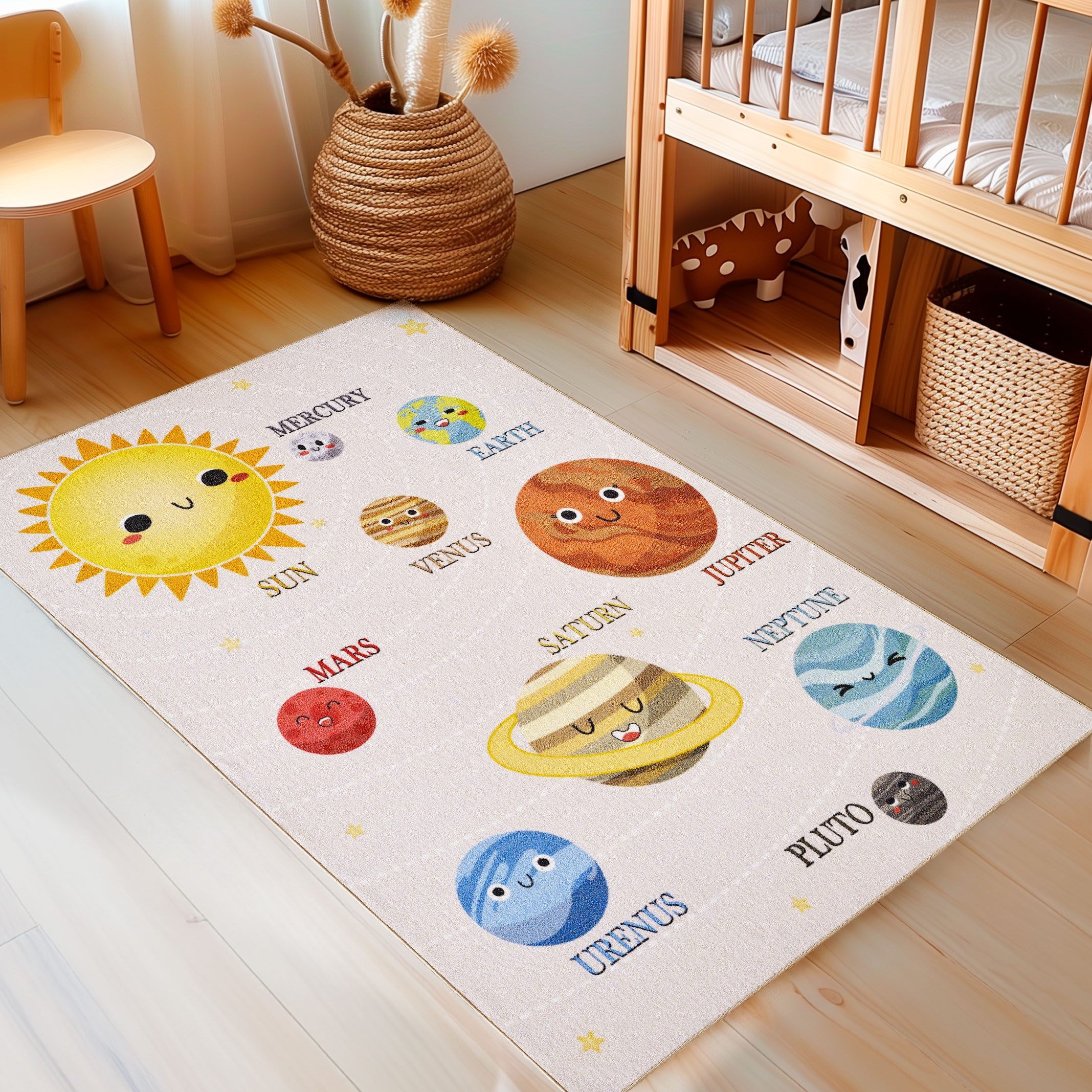 Image of Ayyildiz Teppiche Kinderteppich "PLAY 2019" rechteckig 8 mm Höhe rutschhemmend, Motiv Weltall, Monde, Sonnensystem, Kurzflor