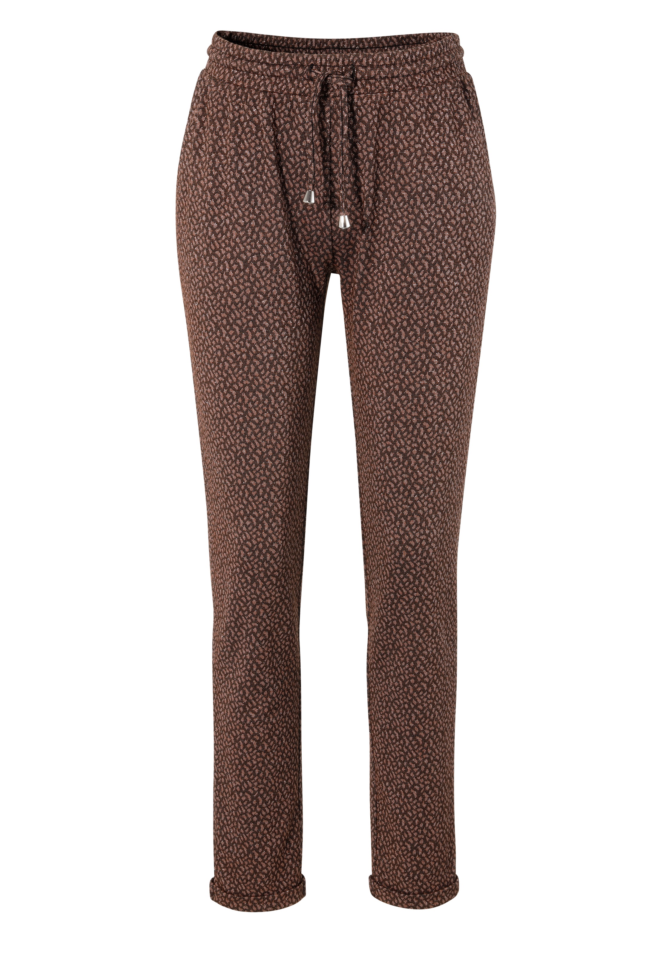 Aniston CASUAL Schlupfhose, mit Glitzerfäden verzierter Alloverdruck