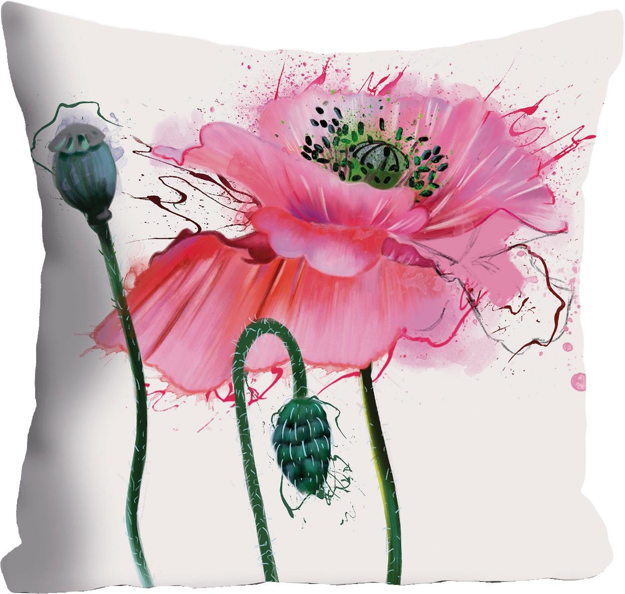 Image of queence Dekokissen "Blume" Kissenhülle ohne Füllung, 1 Stück