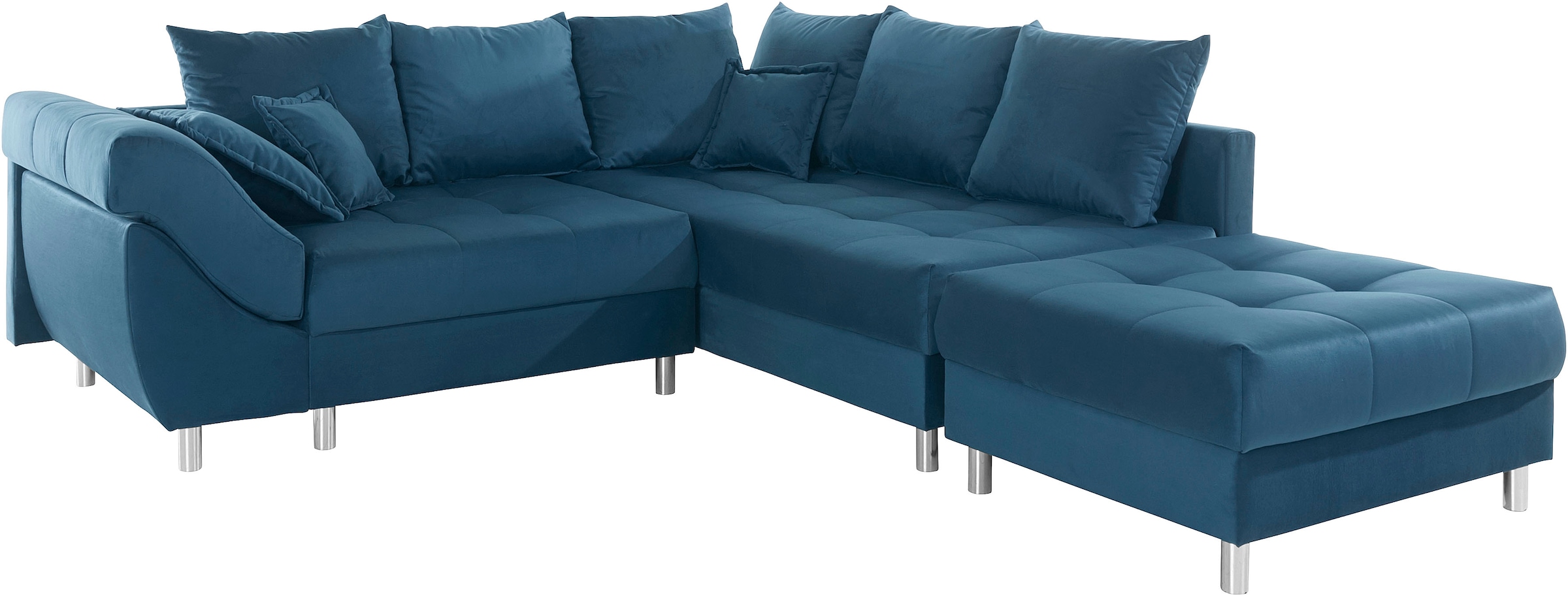 COLLECTION AB Ecksofa »Innsbruck L-Form, B: 247 cm« Set: Sofa & Hocker, 3 Zierkissen, Federkern