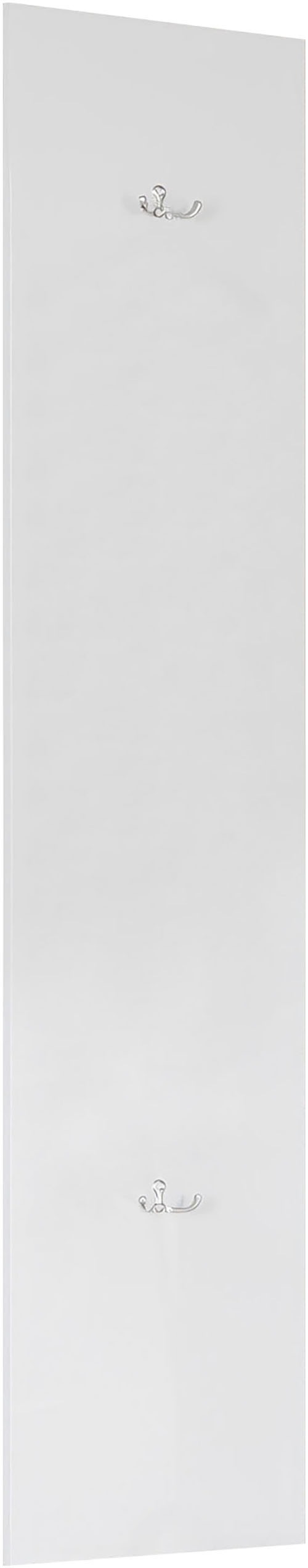Image of GOODproduct Garderobenpaneel "Wandpaneel mit 2 Doppelhaken Breite 28 cm, Höhe 138 cm, Wandgarderobe" Weiss Hochglanz Lack passend zur Garderobe Smile + Hamburg, Metallhaken