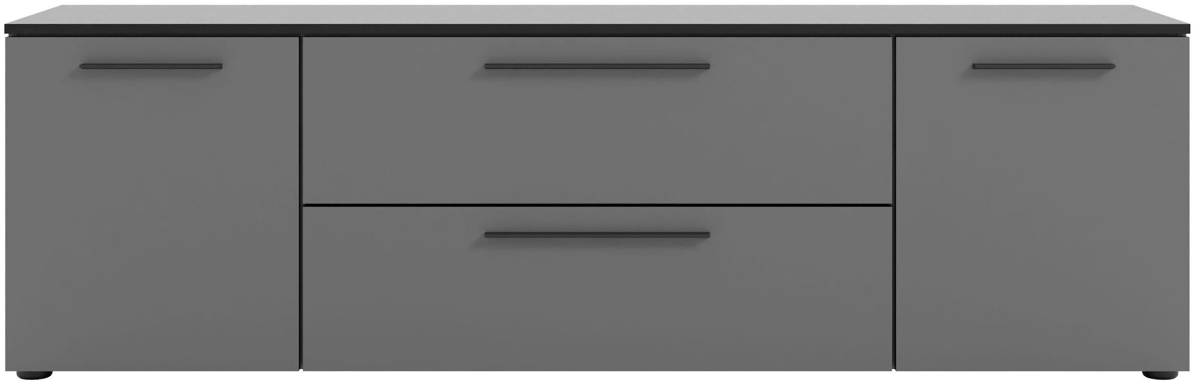 Image of Manjana Möbel Lowboard "mit Schwarz matten Metallgriffen" mit Soft-Close Funktion, in zwei Breiten verfügbar, 180cm oder 225cm
