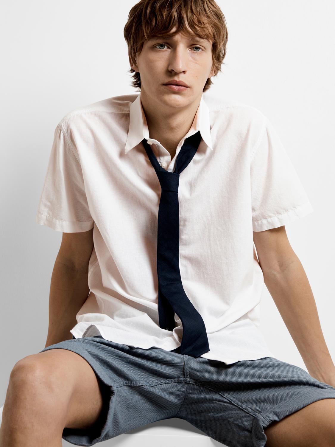 SELECTED HOMME Kurzarmhemd »SLHREG-SUN SHIRT SS NOOS«, mit Leinen
