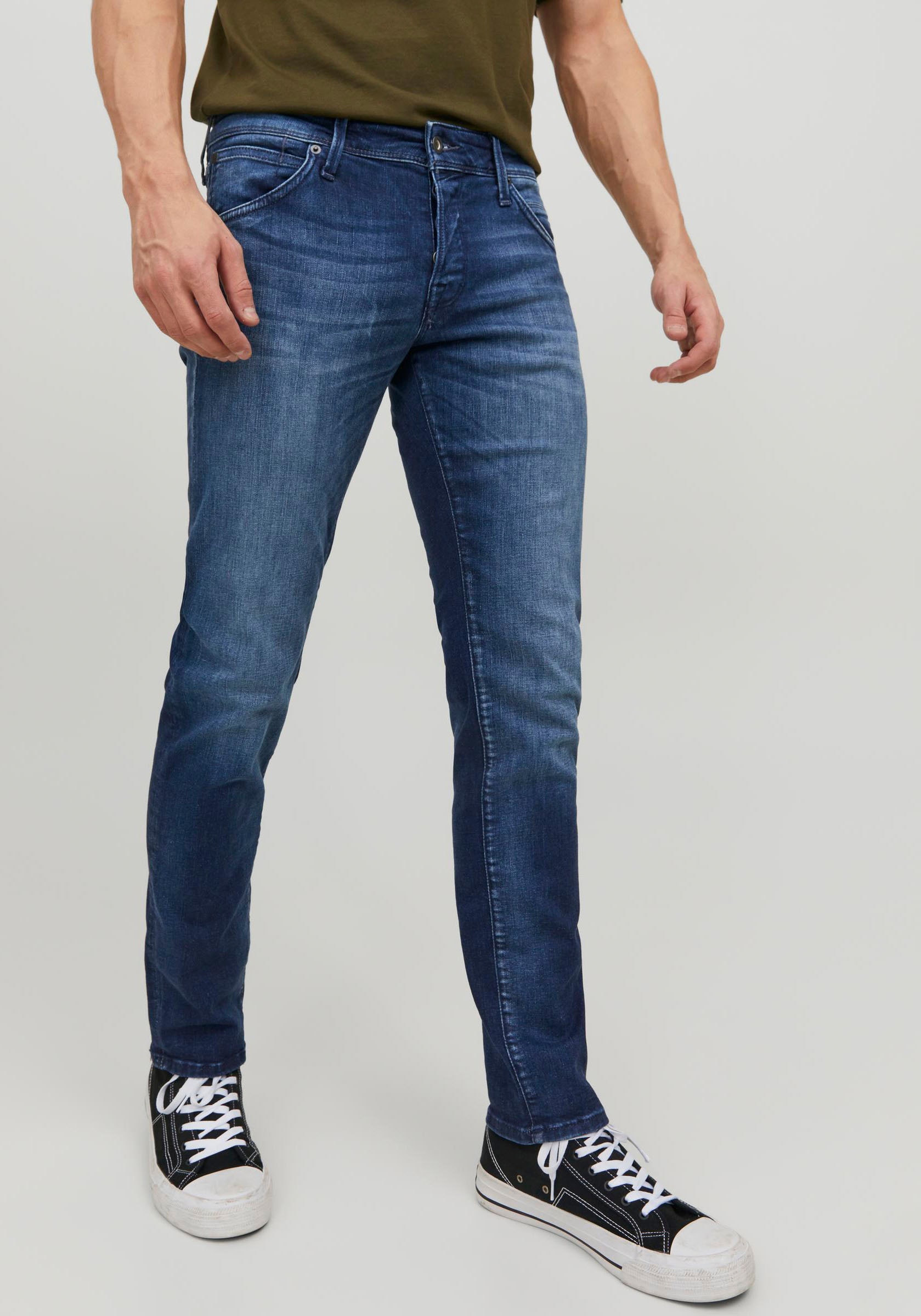 Jack & Jones Slim-fit-Jeans »JJIGLENN – Slim-Fit-Jeans mit niedriger Leibhöhe« Used, modisch, slim fit, Denim/Jeans