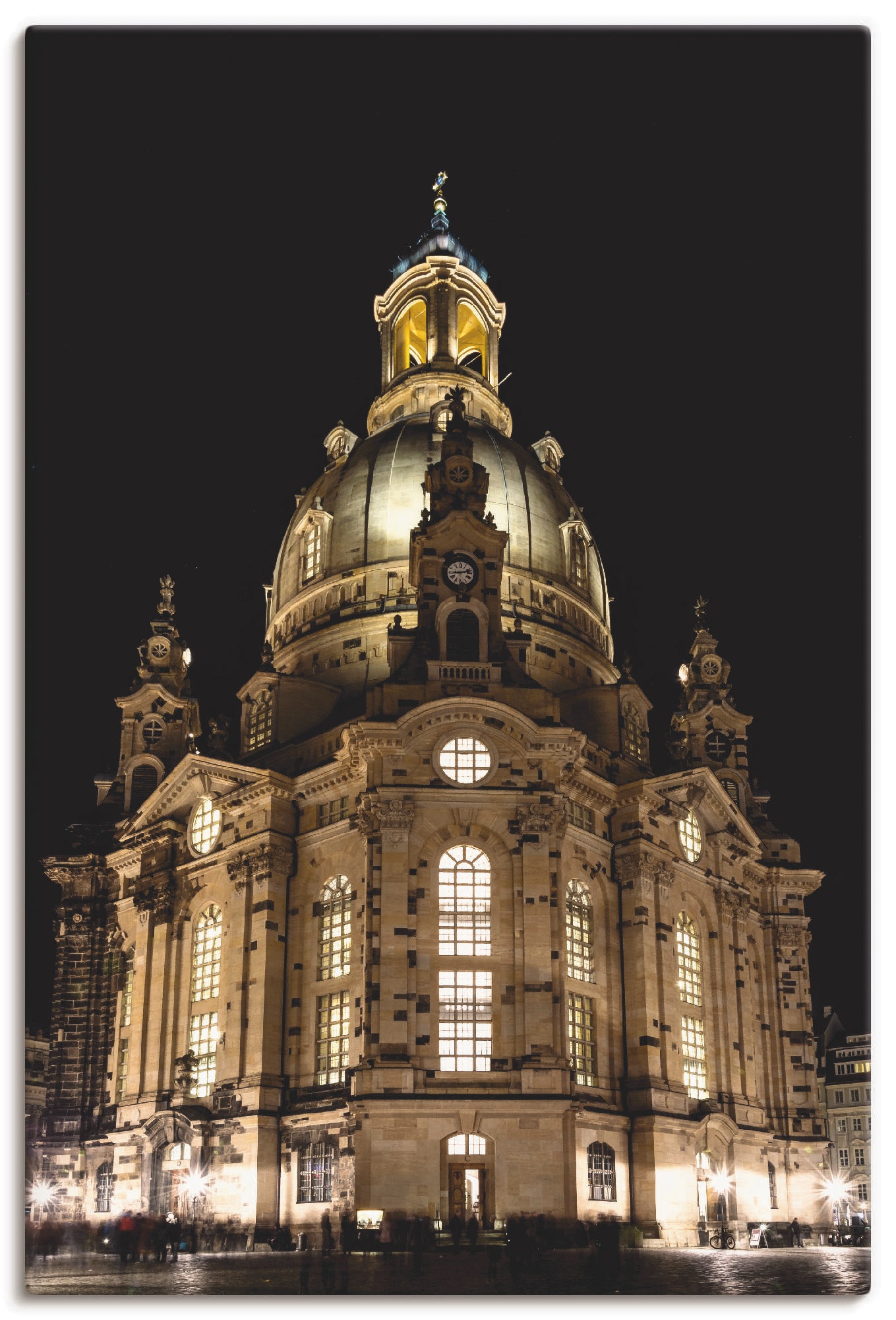 Artland Wandbild »Erleuchtete Frauenkirche in Dresden«, Gebäude, (1 St.), als Leinwandbild, Poster in verschied. Grössen