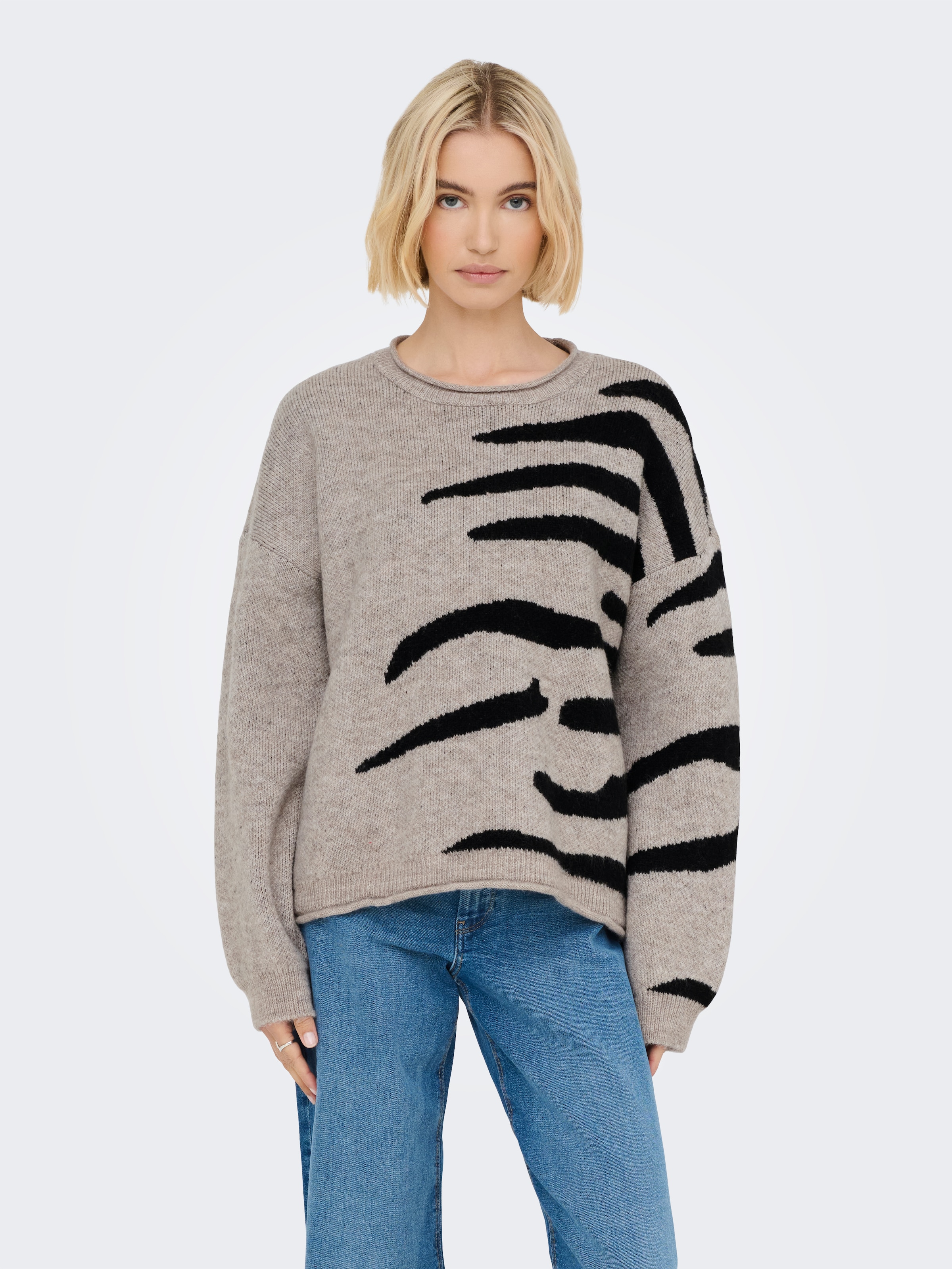 ONLY Rundhalspullover »ONLJADE PATTERN LS O-NECK EX KNT«