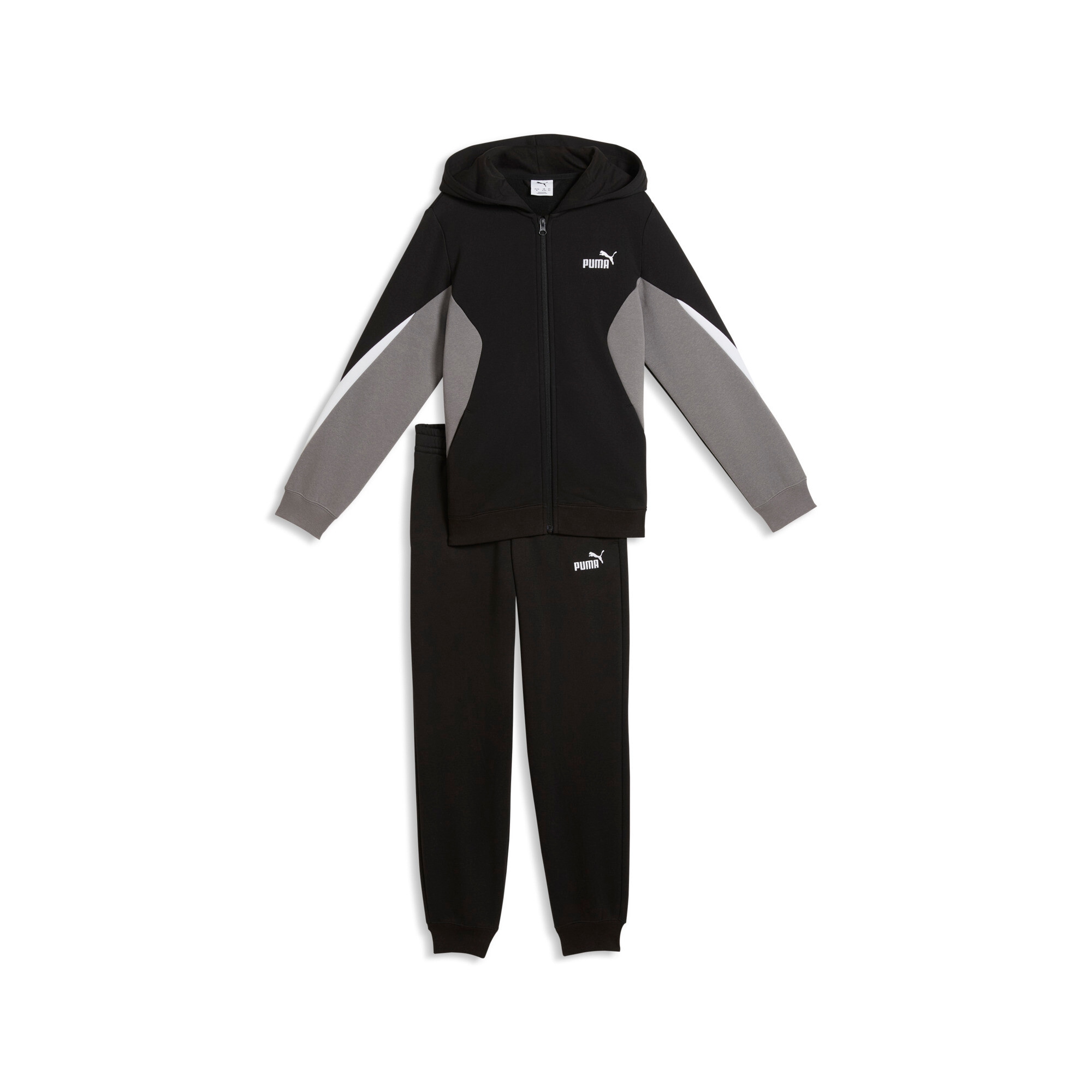 PUMA Combinaison d'entraînement »ESS BLOCK FULL-ZIP SWEAT SUIT B« 2 ensemble deux pièces, avec fermeture éclair sur le haut, coupe régulière