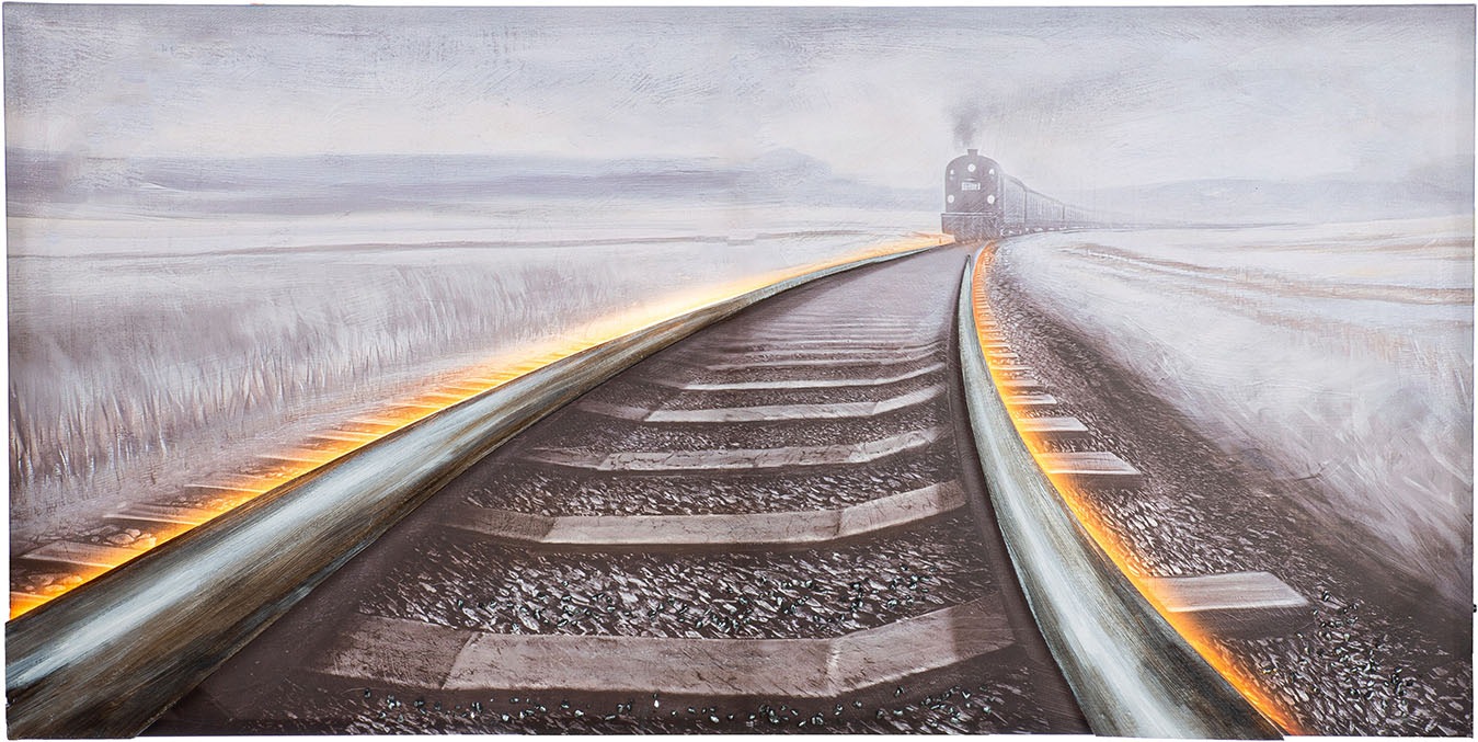 Image of GILDE Metallbild "Bild rechteckig Railroad" Landschaft 1 Stk. tlg.