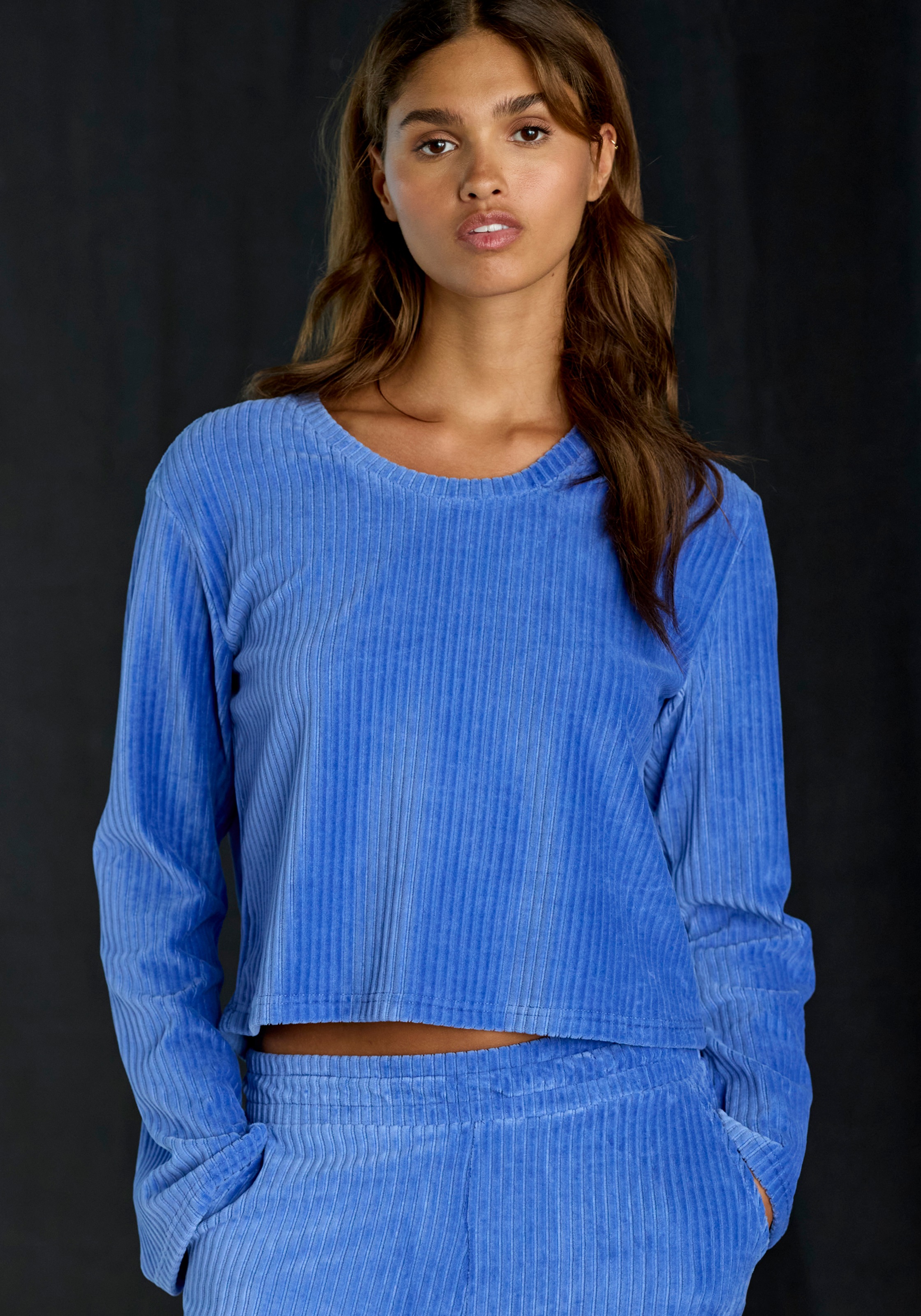Image of Buffalo Langarmshirt mit weicher Cord-Struktur