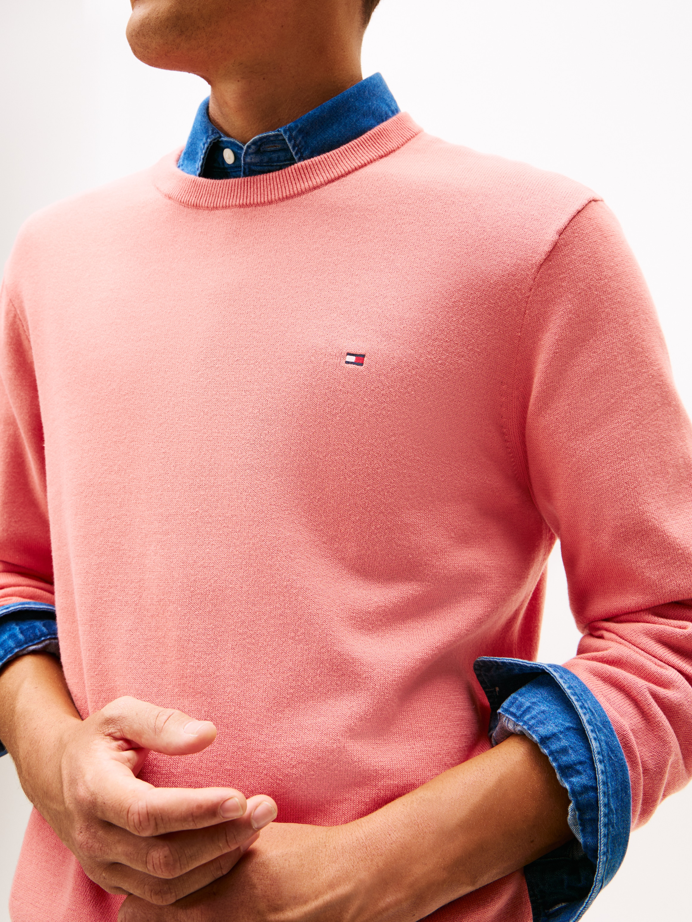 Tommy Hilfiger Pull à col rond »ESSENTIAL COTTON« mode premium col rond coupe régulière