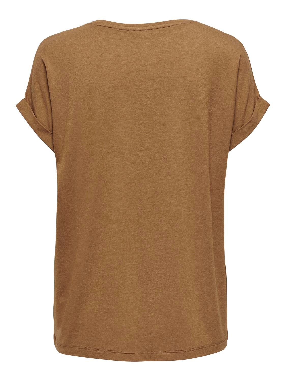 ONLY T-shirt »ONLMOSTER – Kurzarmshirt mit Aufschlag und klassischem Look« unifarben, casual, regular fit, Viskosemischung, Rundhals