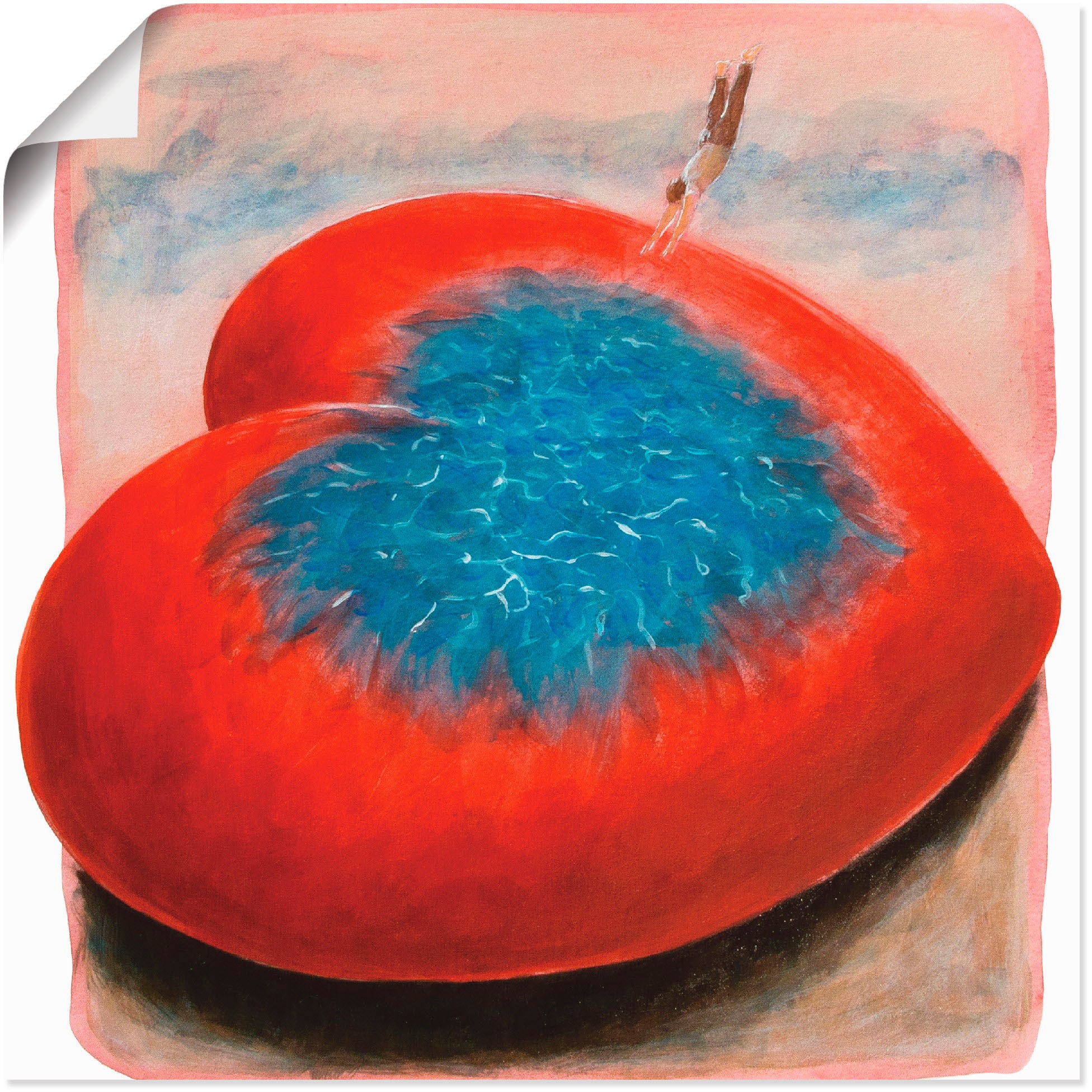 Image of Artland Wandbild »Sprung ins kalte Wasser«, Herzen, (1 St.), in vielen Grössen & Produktarten -Leinwandbild, Poster, Wandaufkleber / Wandtattoo auch für Badezimmer geeignet bei Ackermann Versand Schweiz