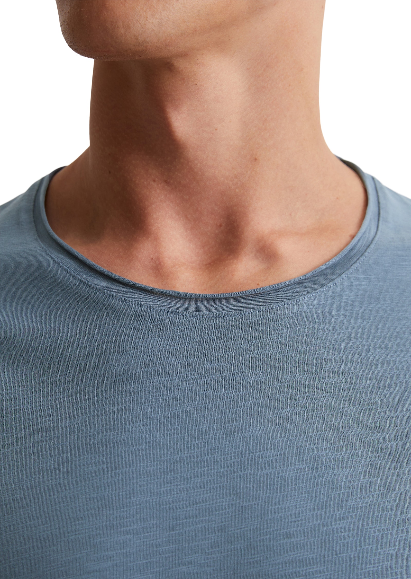 Marc O'Polo T-Shirt, unregelmässiger Slub-Jersey, elastischer Rundhals