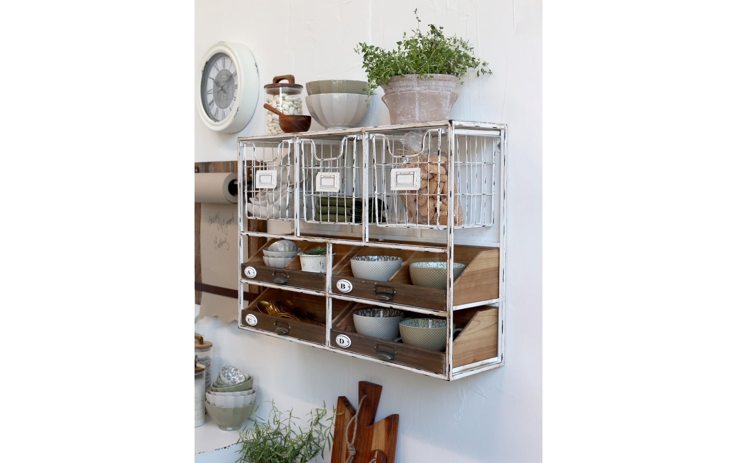 Wandregal »Chic Antique mit Schubladen 50,5 x 71,5 x 1 cm, Braun«