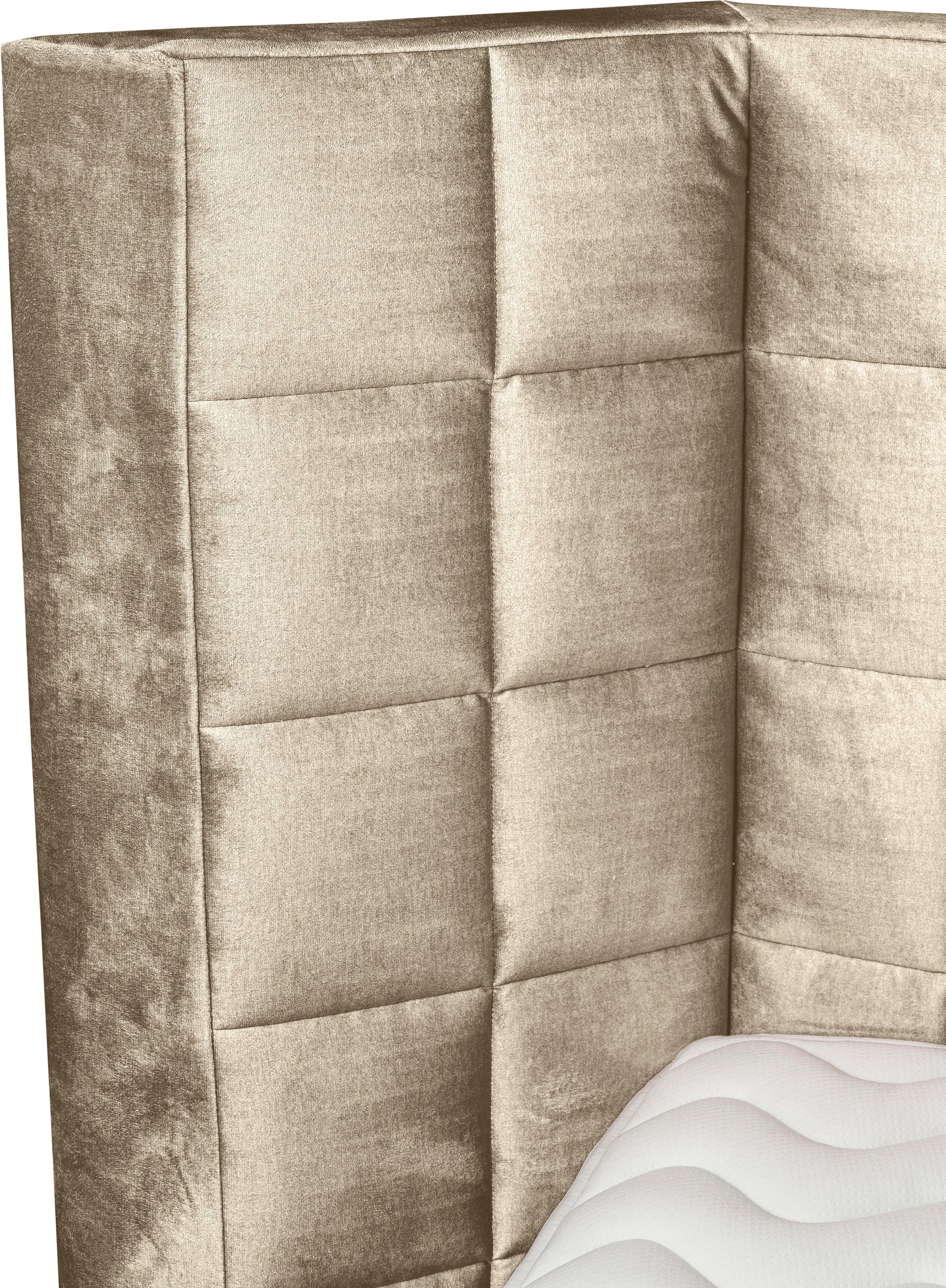 Places of Style Boxspringbett »Piazza«, mit Steppung und Kopfteil mit seitlichen Flügeln