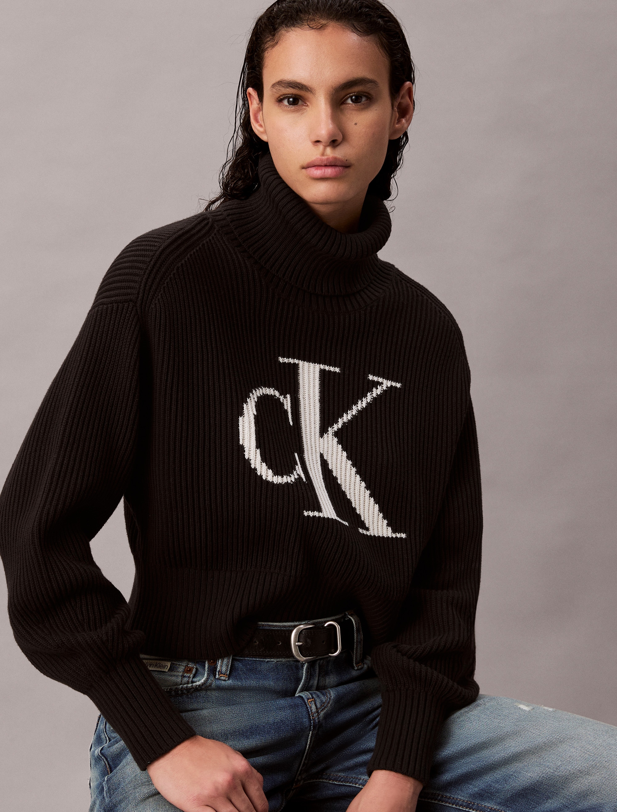 Calvin Klein Jeans Strickpullover , Rollkragen, loose fit
