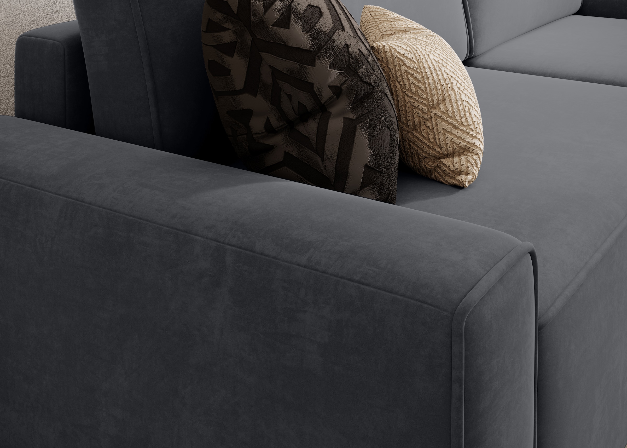 TRENDMANUFAKTUR Ecksofa »Challenge, Schlafsofa mit Bettkasten, Couch in L-Form, Breite 245 cm« Recamiere beidseitig montierbar, auch in trendigem Cordstoff