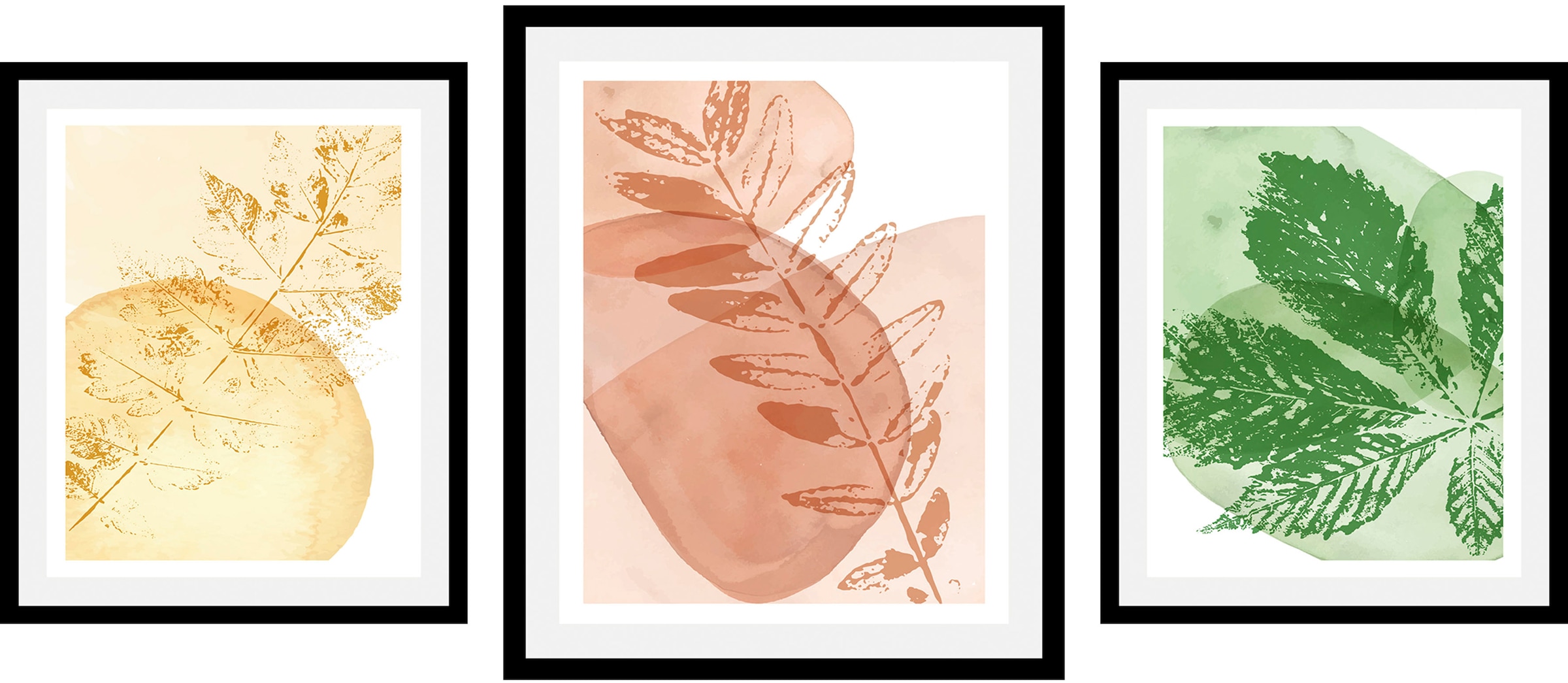 Image of queence Bild "Set Hermia" Abstrakt Blumen Figuren 1 Stk. tlg. gerahmt
