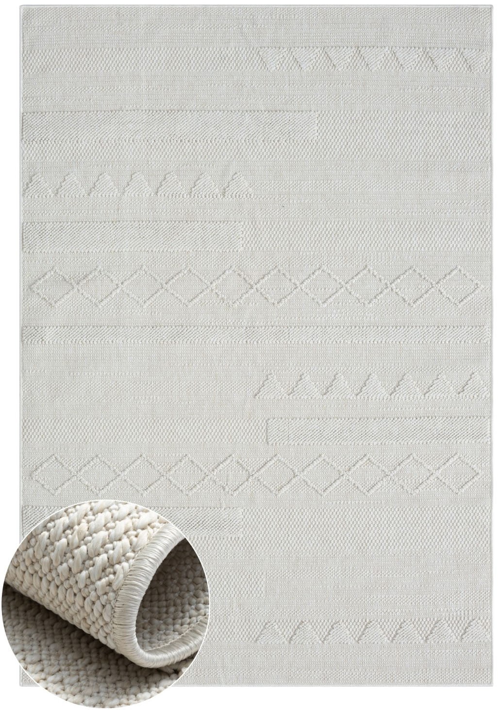 Myflair Möbel & Accessoires Teppich »Silly, LAGERRÄUMUNG!« rechteckig 8 mm Höhe Uni Farben, Hoch-Tief Effekt, Outdoor geeignet, Balkon, Terrasse