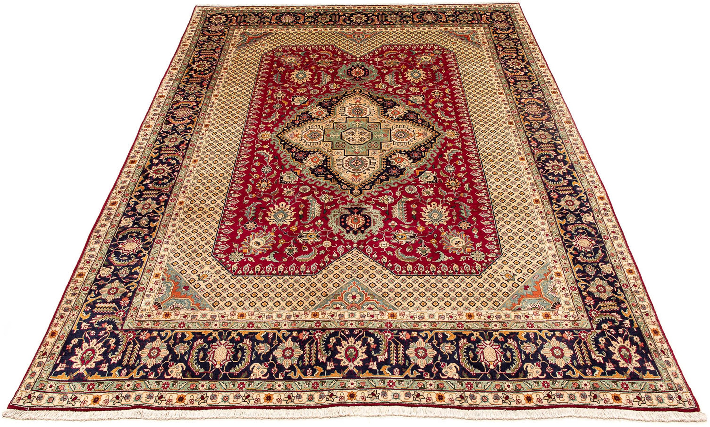 Image of morgenland Orientteppich »Perser - Täbriz - 400 x 305 cm - rot«, rechteckig, 10 mm Höhe, Wohnzimmer, Handgeknüpft, Einzelstück mit Zertifikat bei Ackermann Versand Schweiz