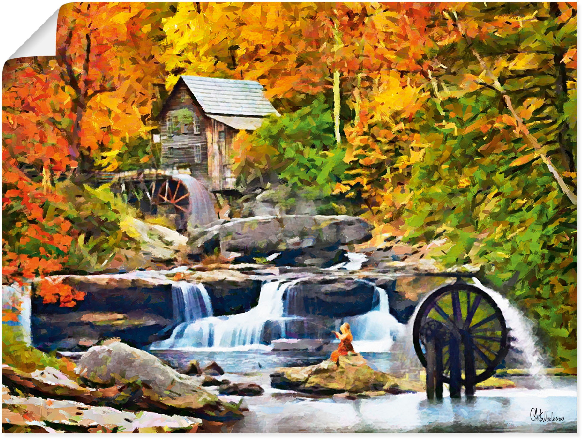 Image of Artland Wandbild »Amerikanische berühmte Mühle«, Waldbilder, (1 St.), in vielen Grössen & Produktarten - Alubild / Outdoorbild für den Aussenbereich, Leinwandbild, Poster, Wandaufkleber / Wandtattoo auch für Badezimmer geeignet bei Ackermann Versand Schwe