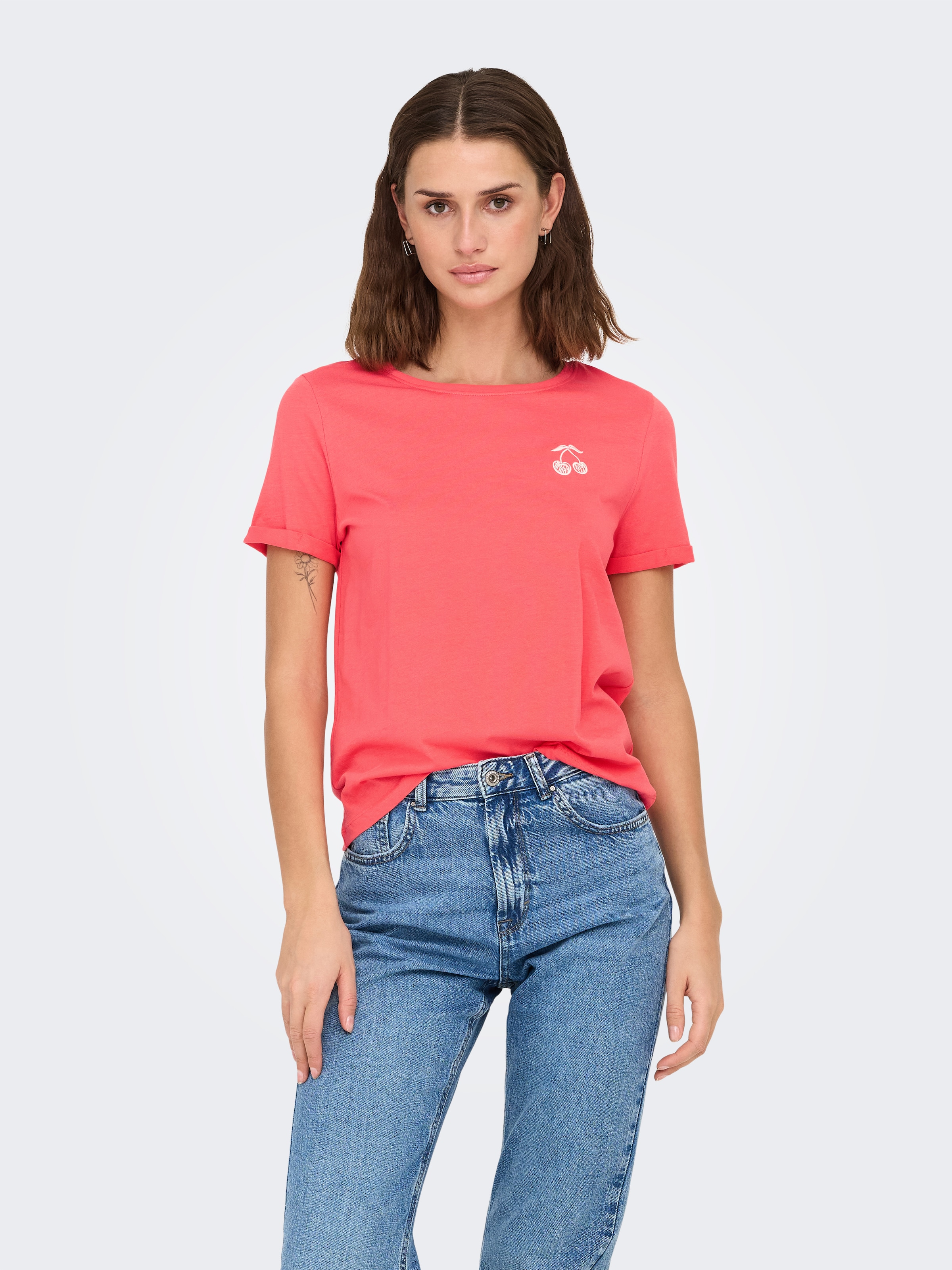 ONLY Kurzarmshirt »ONLGITTE LIFE REG S/S TOP BOX CS JRS«