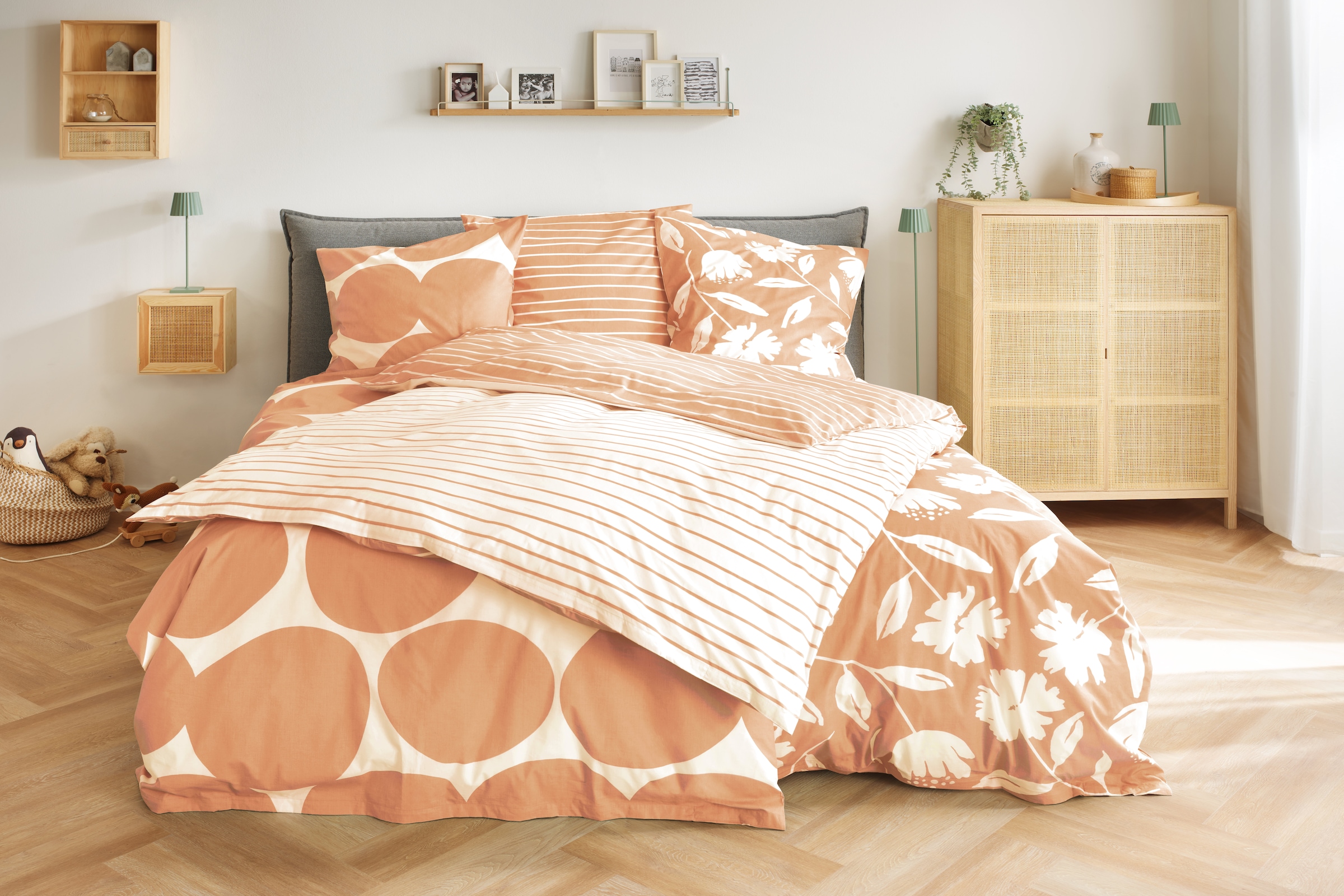 Primera Linge de lit réversible »Perkal Bettwäsche« 2 surface lisse, parfaite pour des nuits reposantes, respirante