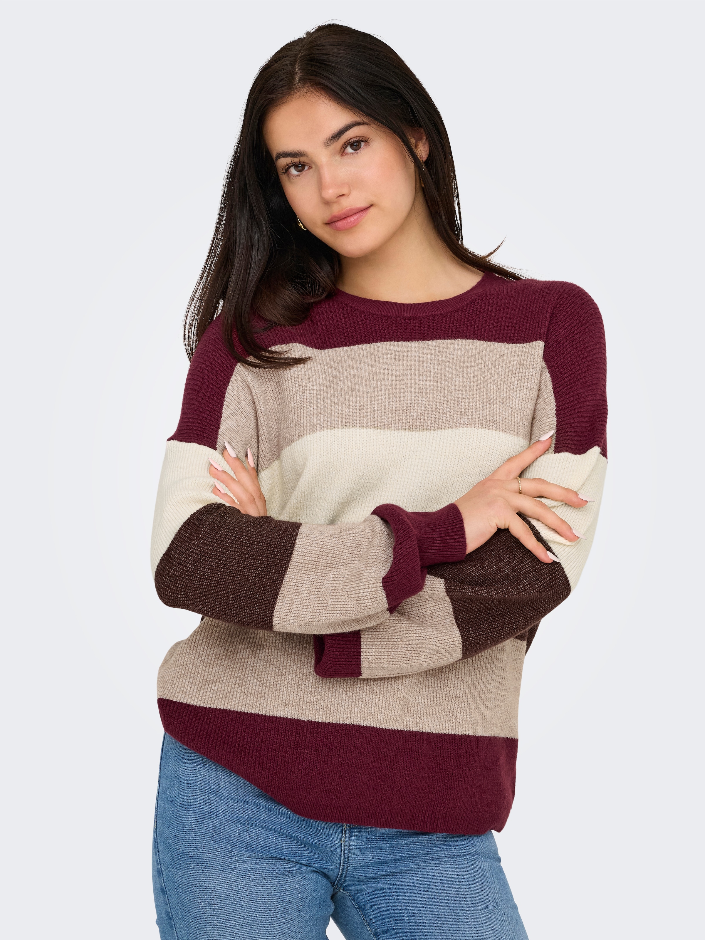 ONLY Strickpullover »ONLATIA L/S STRIPE PULLOVER KNT NOOS«