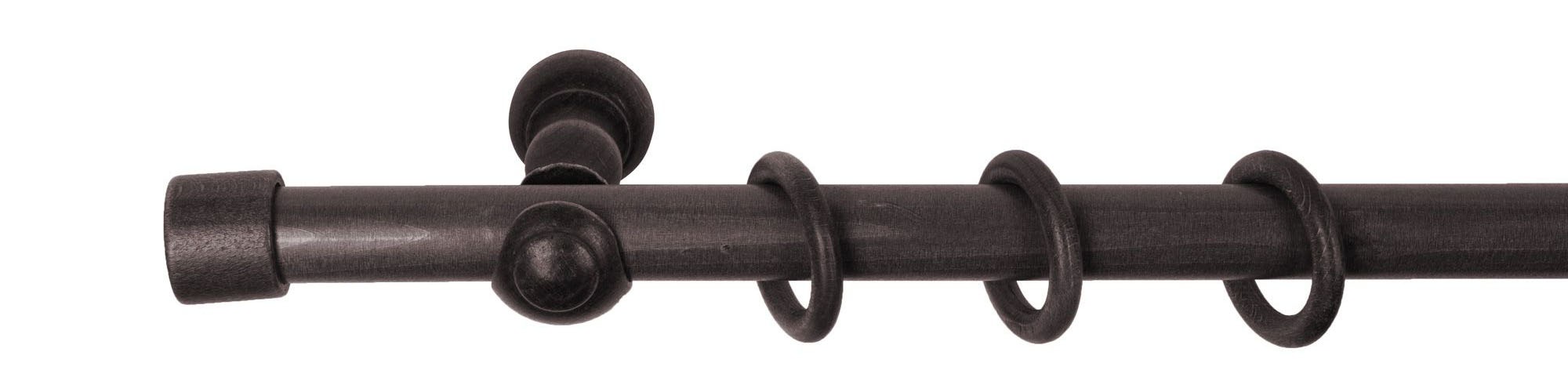 SN DECO GROUP Gardinenstange »Cafiro«, 1 läufig-läufig, Fixmass, 28 mm, Holz, verschiedene Längen und Farben, Komplettset