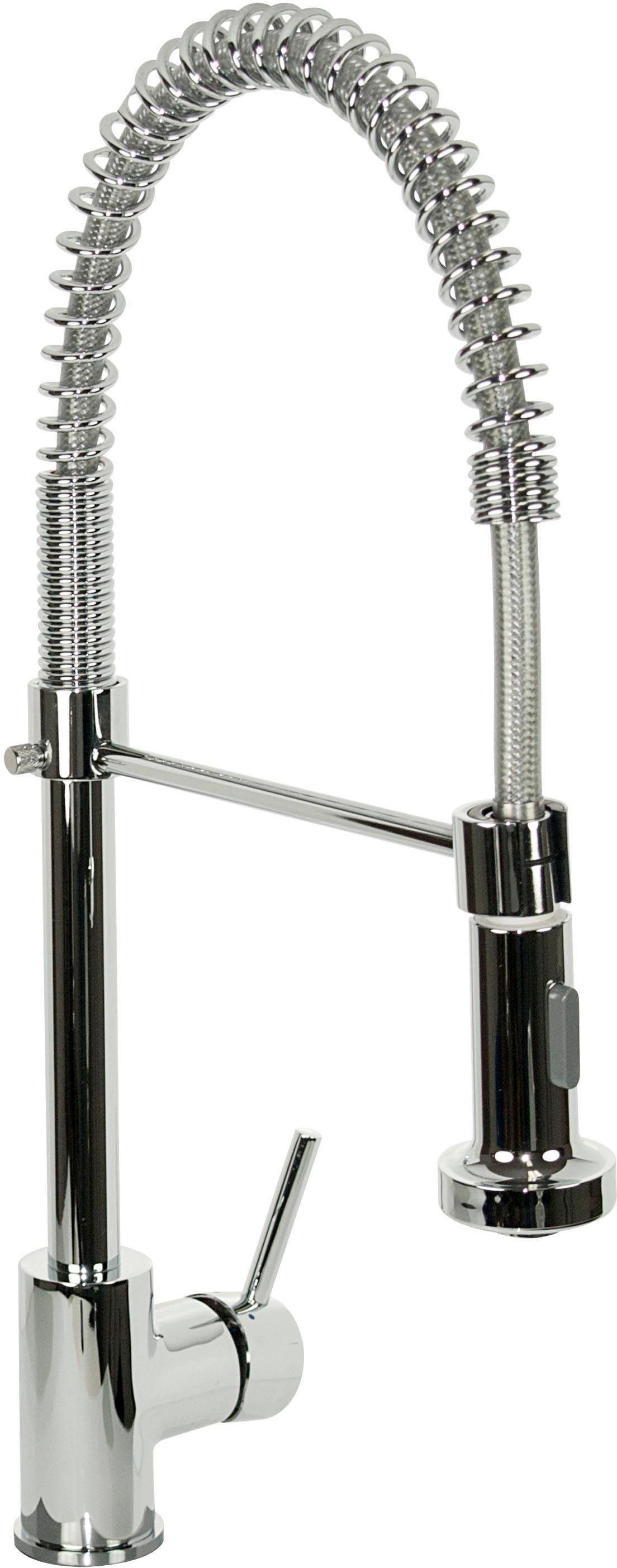 Image of Eyckhaus kitchen & cooking Spültischarmatur »Design«, mit Geschirrbrause, energiesparender Wasserhahn Küche ausziehbar, Mischbatterie Küche, Spültischarmatur in Chrom, Hochdruck bei Ackermann Versand Schweiz